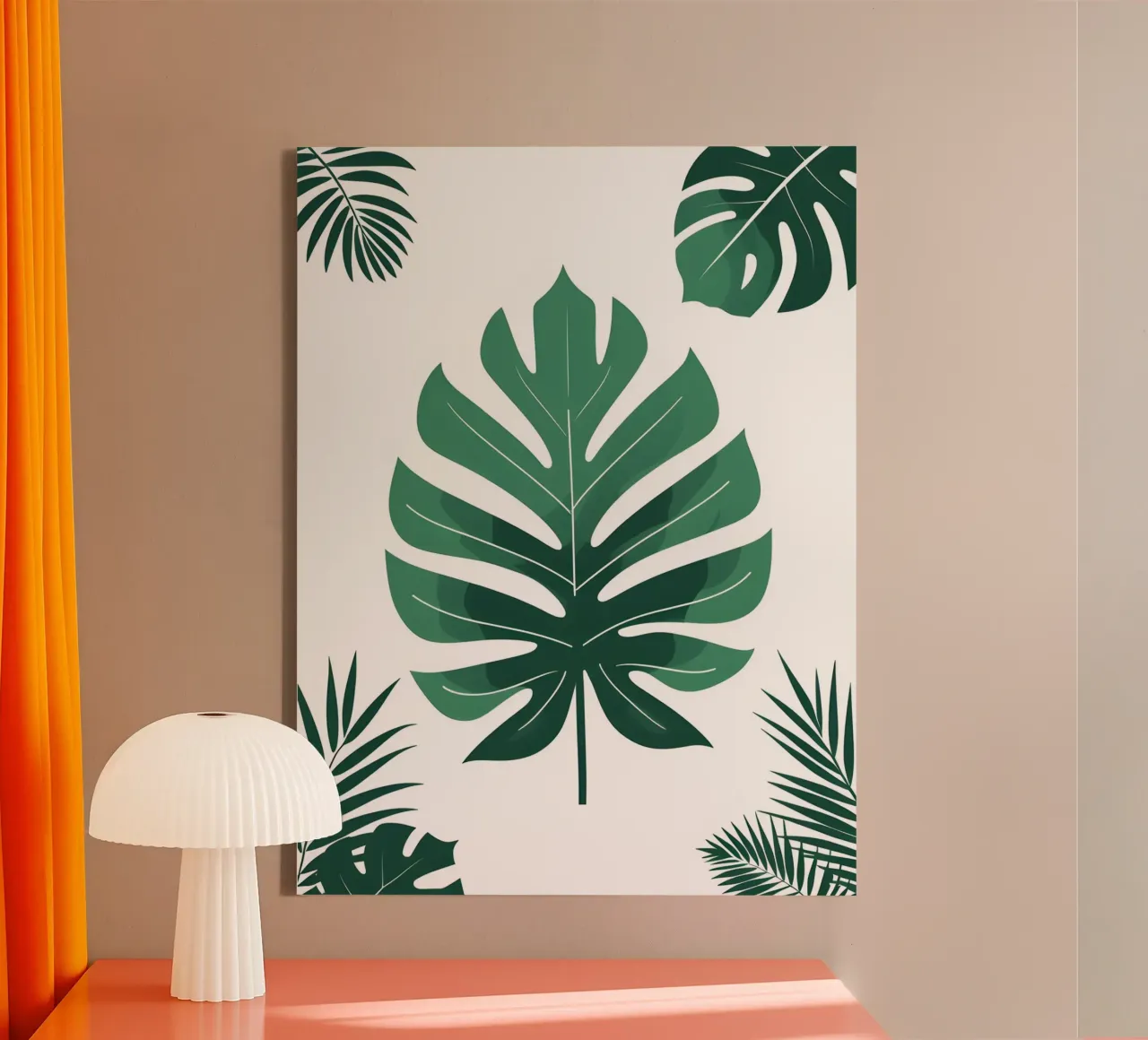 Tropical Leaf Abstract canvas with Floater frame by The Green Room