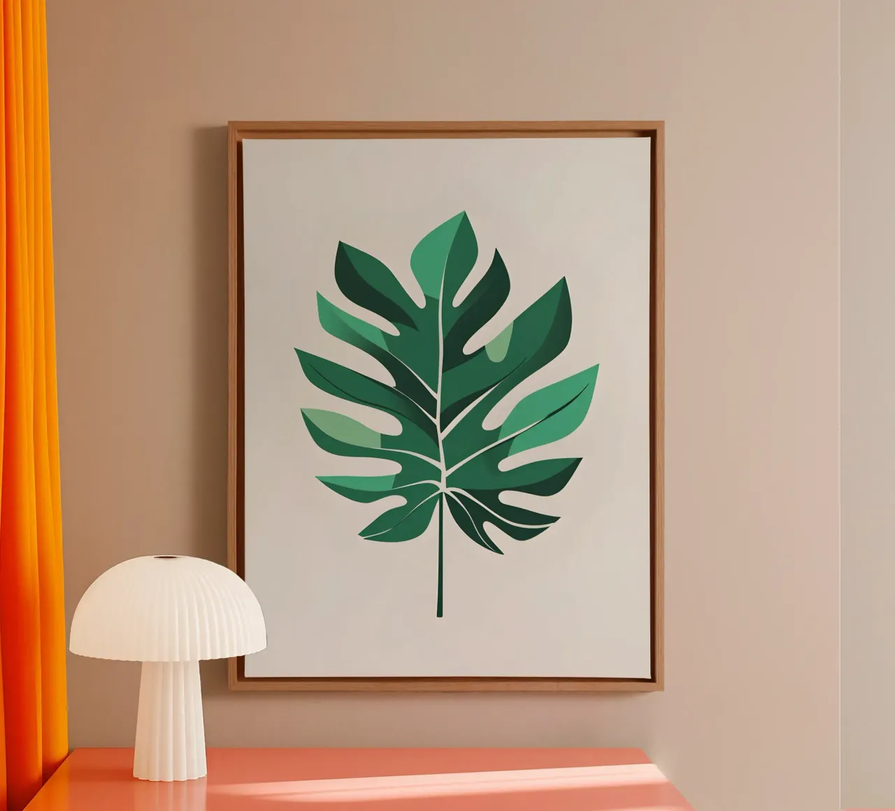 Tropical Leaf Abstract canvas with Floater frame by The Green Room
