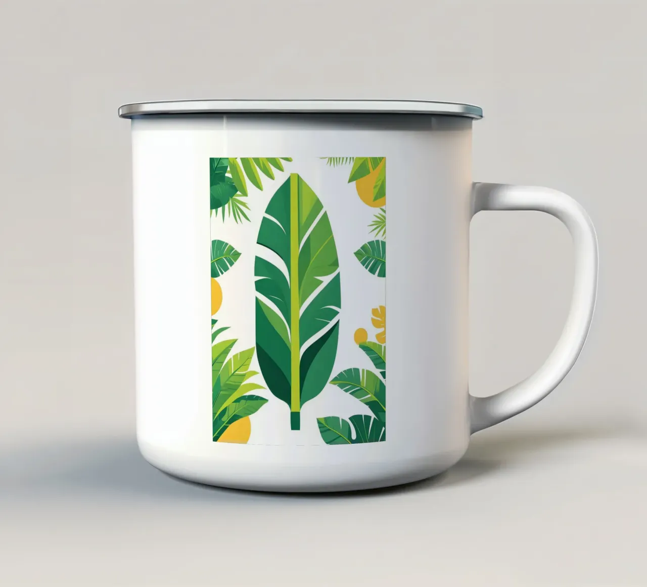 Sezione foglie di banano tazza in smalto da Botanical Gallery