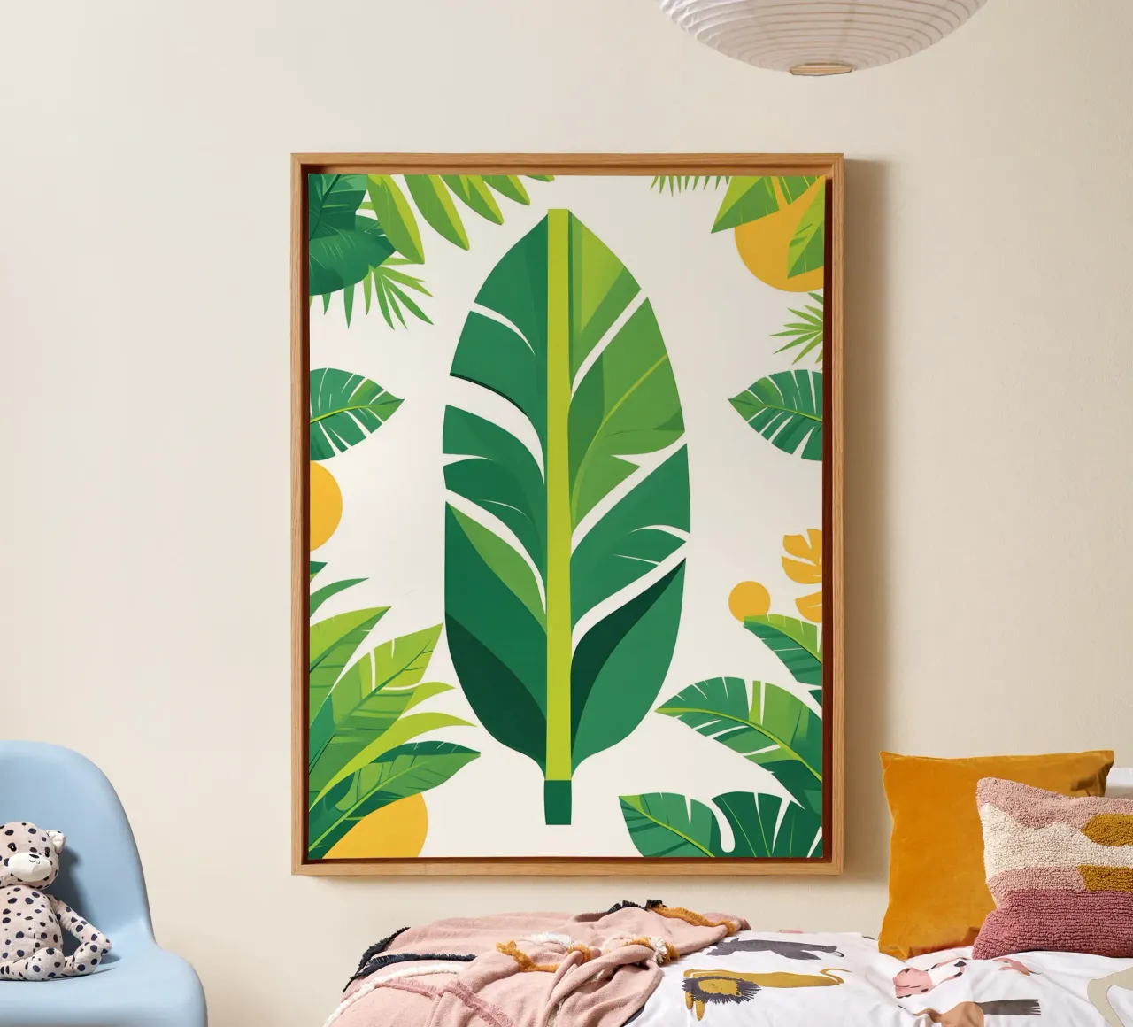 Bananenblad sectie canvas met Baklijst van The Green Room