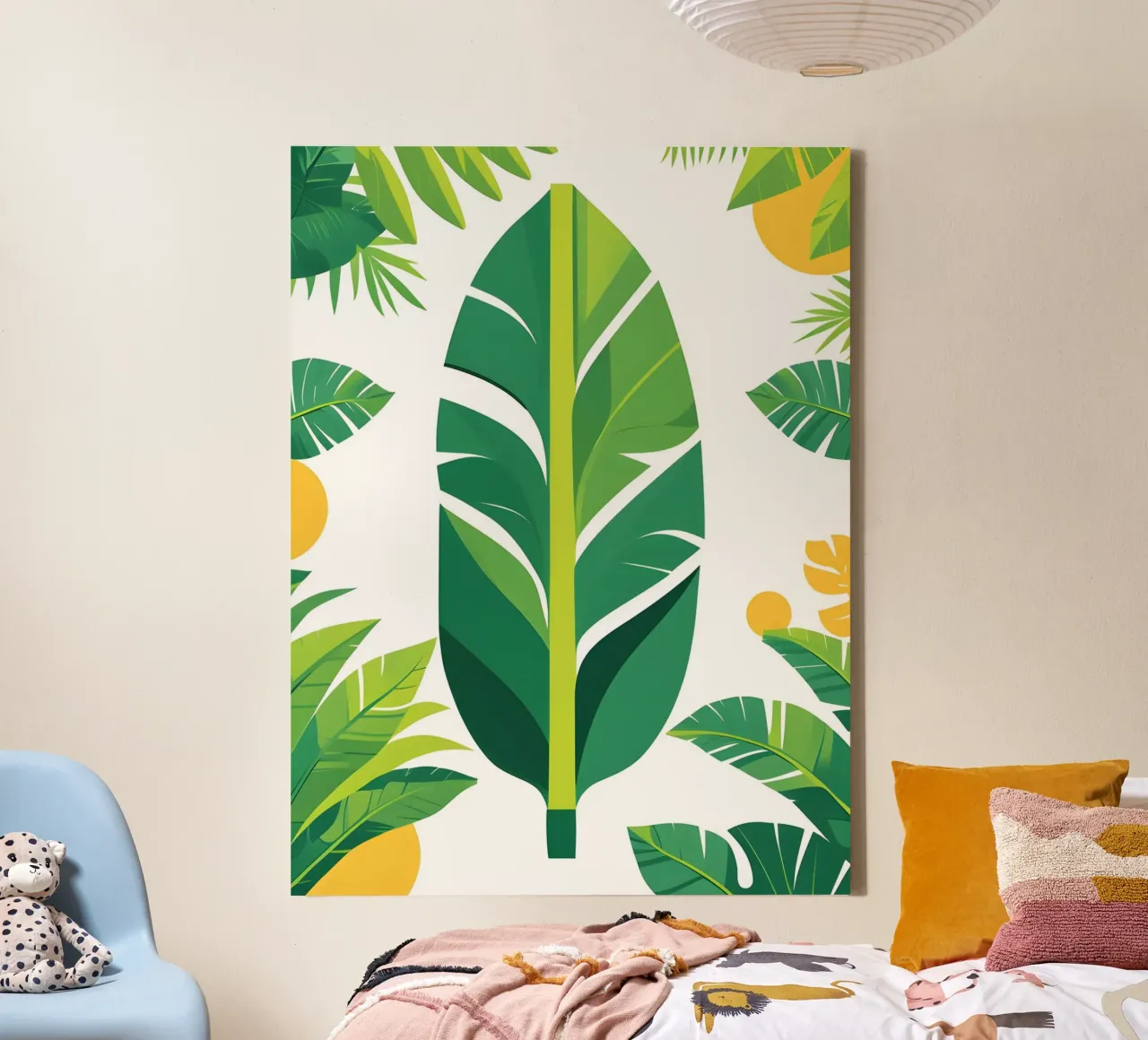 Bananenblad sectie canvas met Baklijst van The Green Room