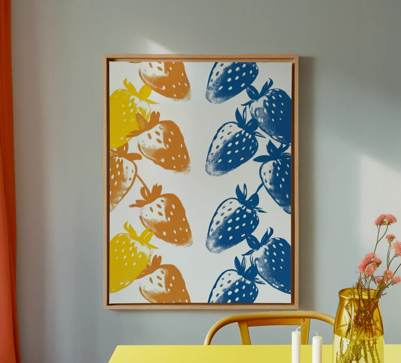 Aardbei canvas met Baklijst van PREKETEWE