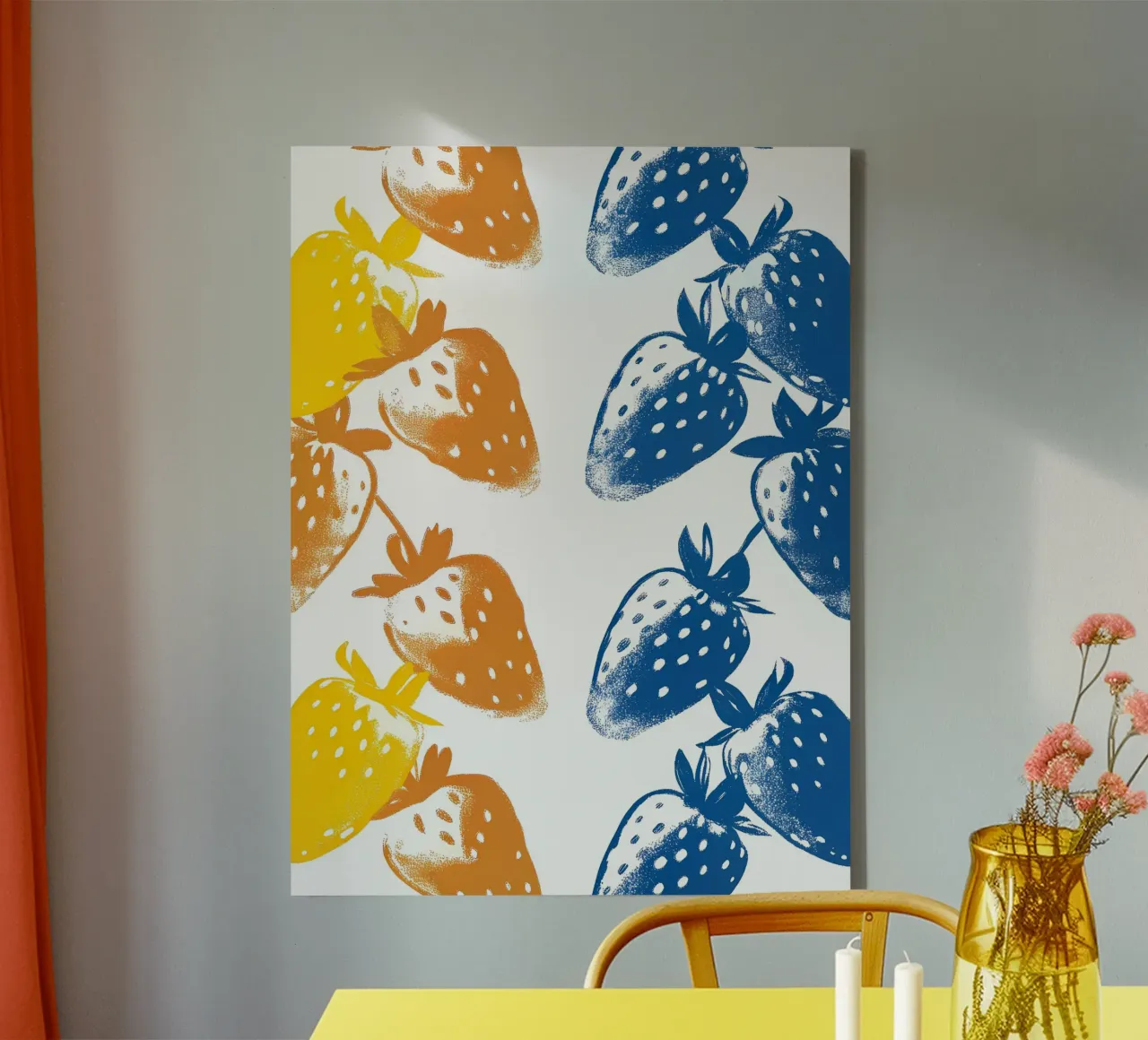 Aardbei canvas met Baklijst van PREKETEWE