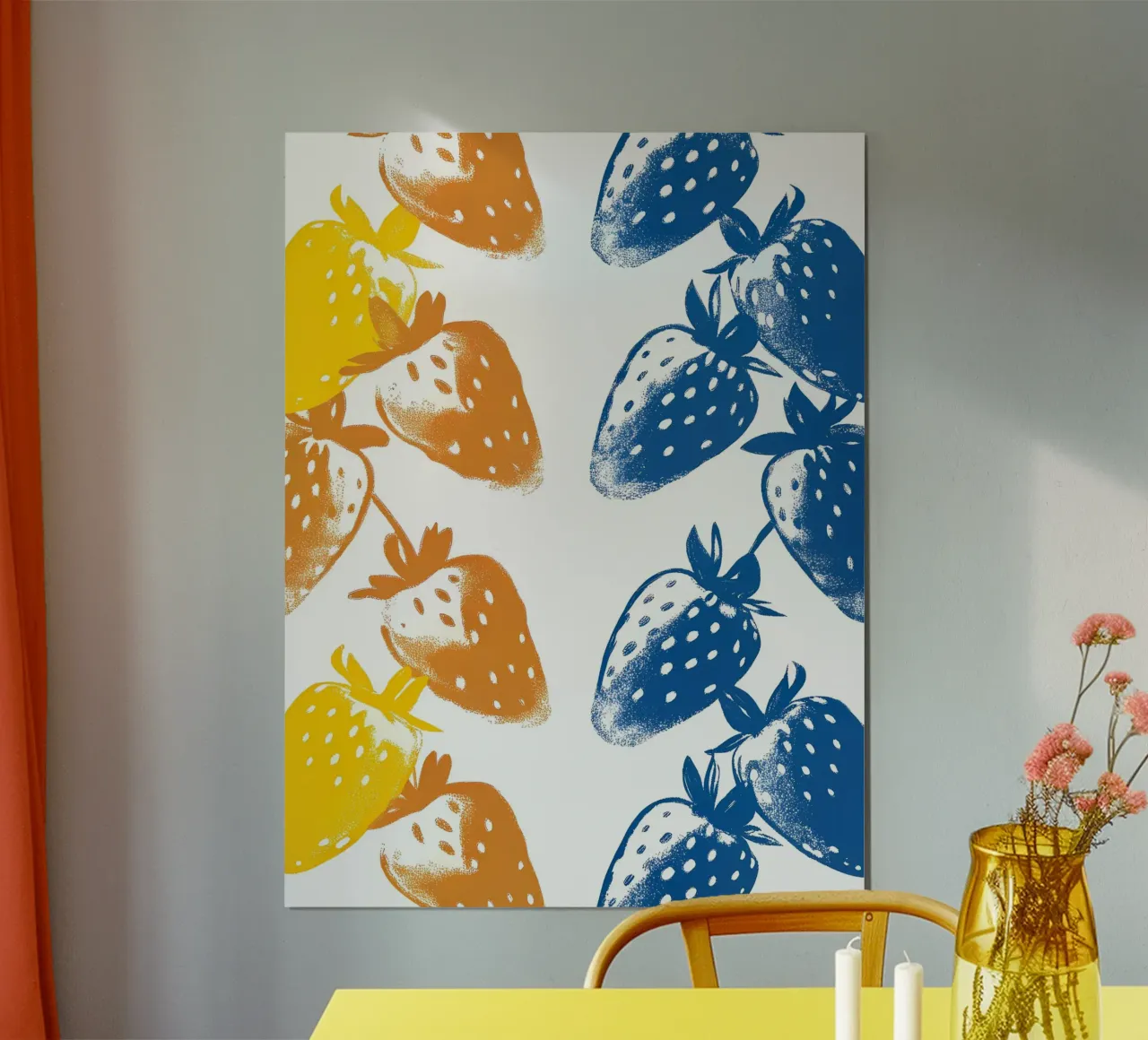 Fragola poster con telaio in legno da PREKETEWE