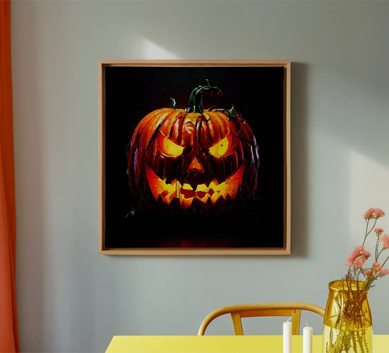 Halloween_Kürbis_3 tela con Cornice a cassetta da Fantasie & Mystikwelten by LK