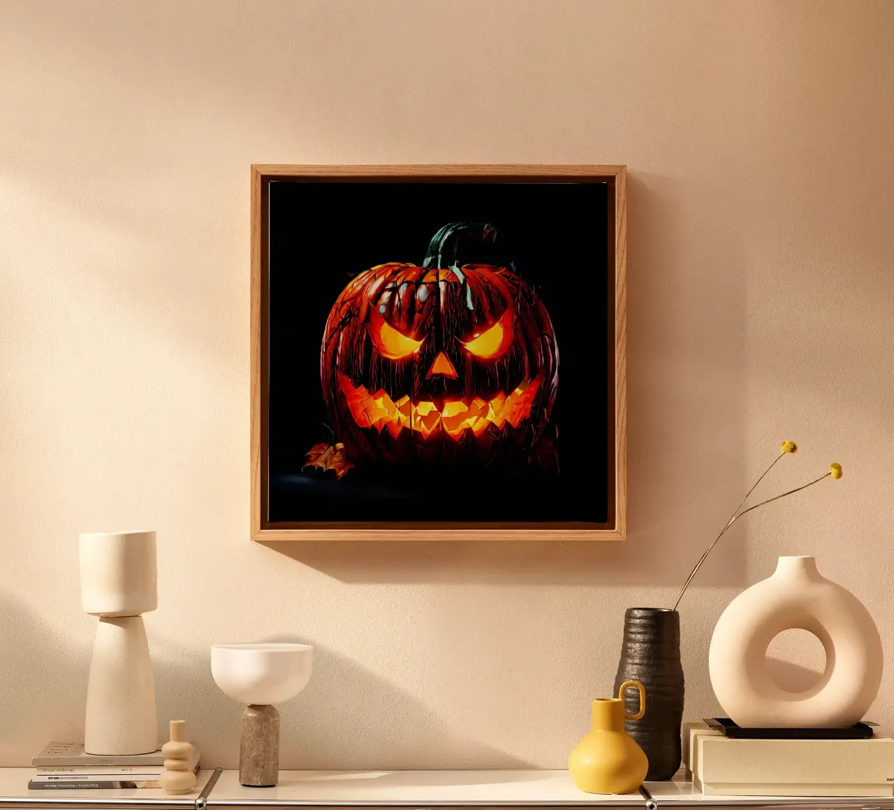 Halloween_Kürbis_7 tela con Cornice a cassetta da Fantasie & Mystikwelten by LK