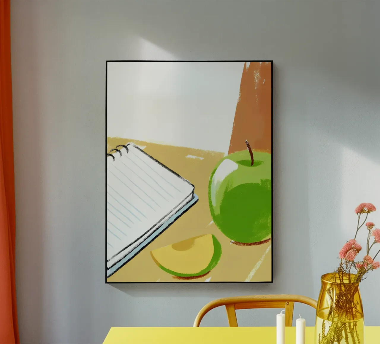 Äpfel und Bücher Acryl-Glas von PREKETEWE