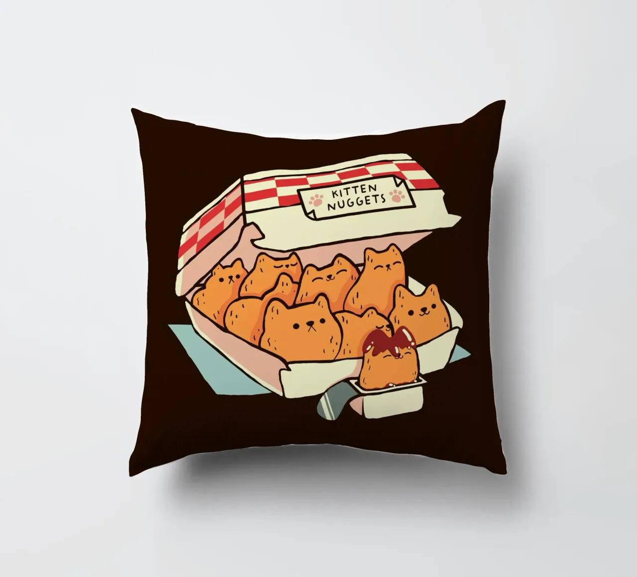 Kitten Nuggets Fast Food Cat cuscino da Tobe Fonseca