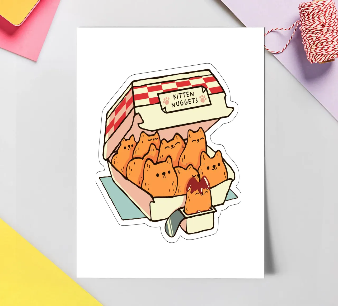 Kitten Nuggets Fast Food Cat sticker sheet by Tobe Fonseca
