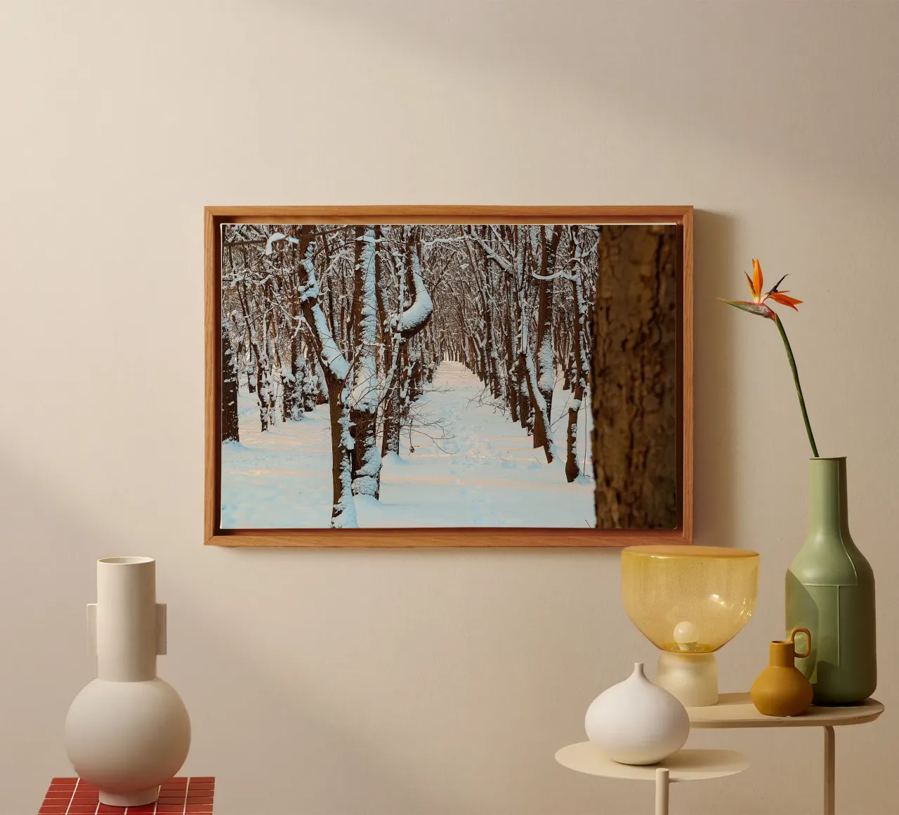 Pathways of Winter Silence - Nature Photography Print canvas with Floater frame by jay