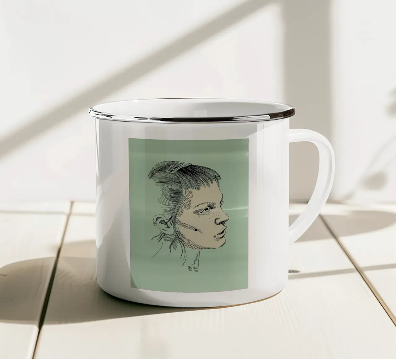 Atterraggio tazza in smalto da LaylaOzPortraits