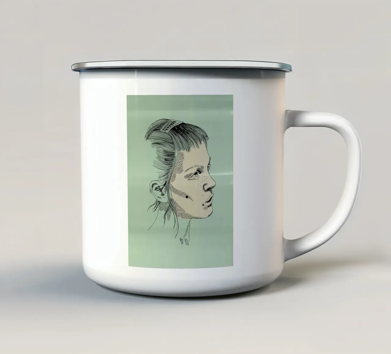 Atterraggio tazza in smalto da LaylaOzPortraits