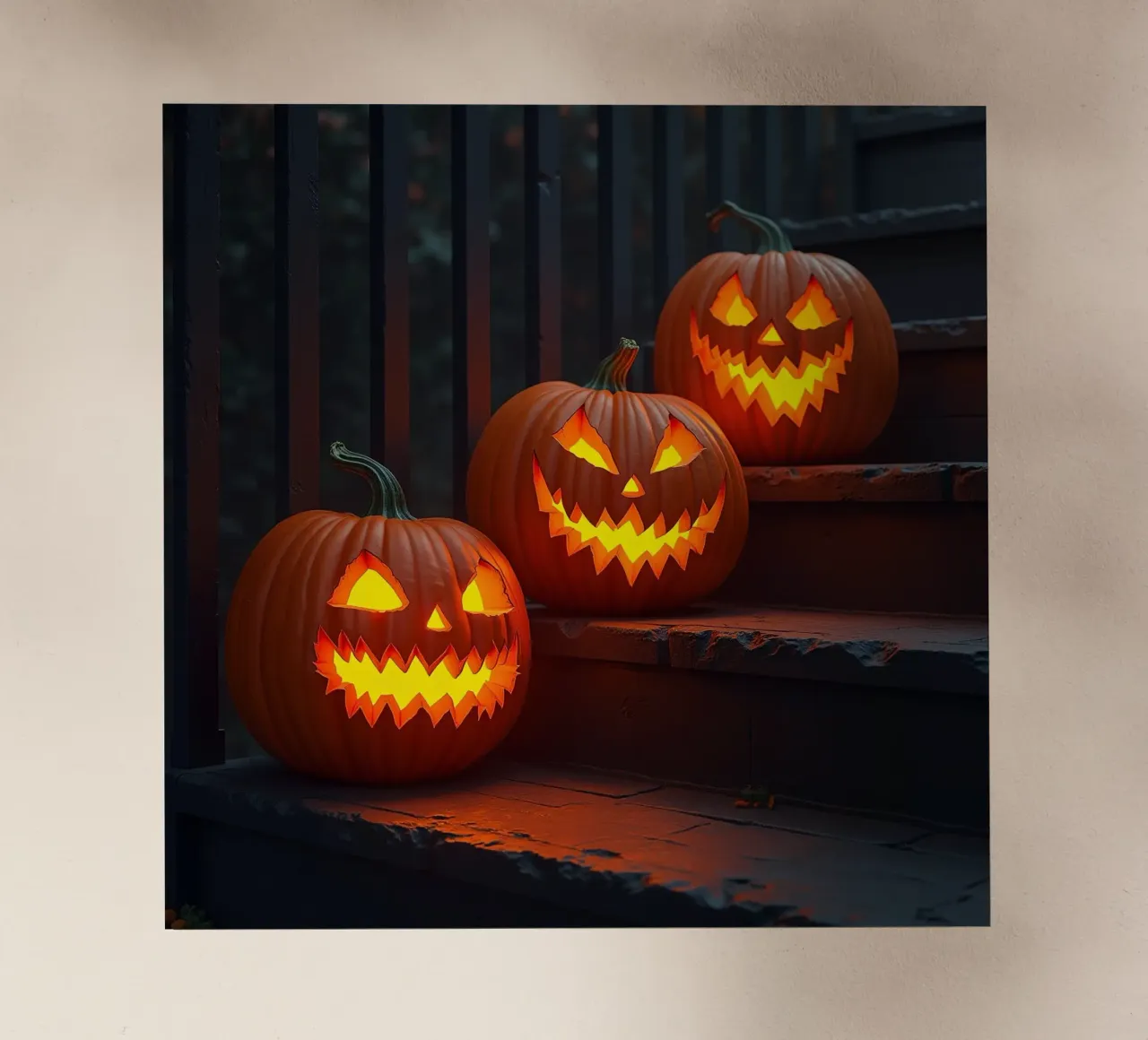 Halloween_tre zucche sulle scale_5 pellicola backlit da Fantasie & Mystikwelten by LK