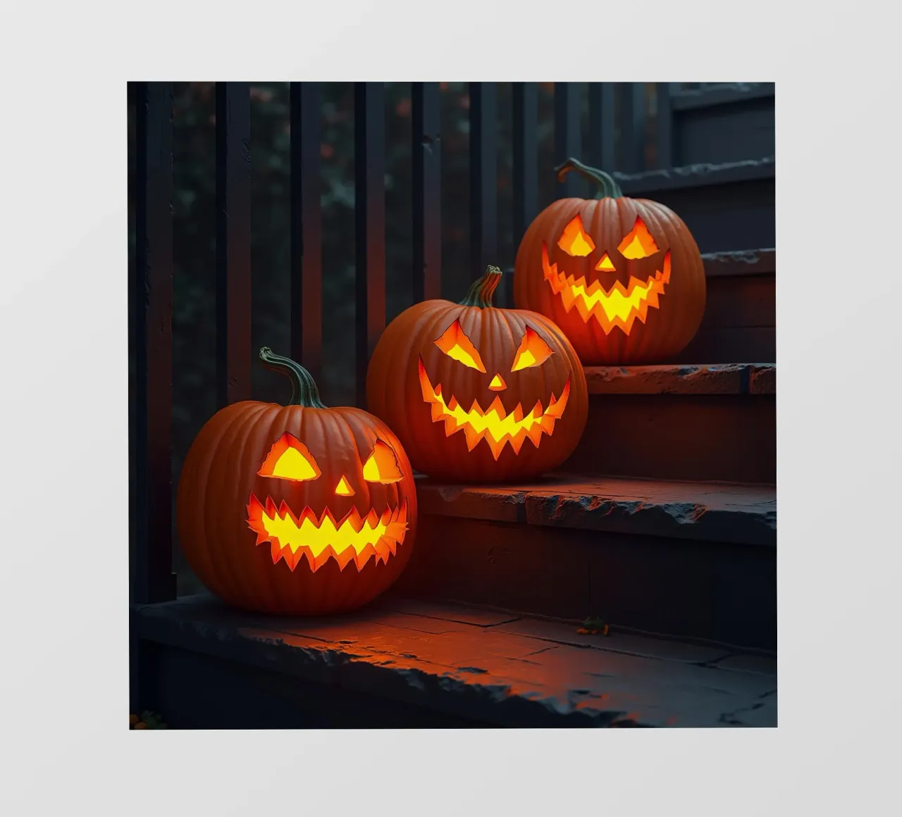 Halloween_tre zucche sulle scale_5 pellicola backlit da Fantasie & Mystikwelten by LK