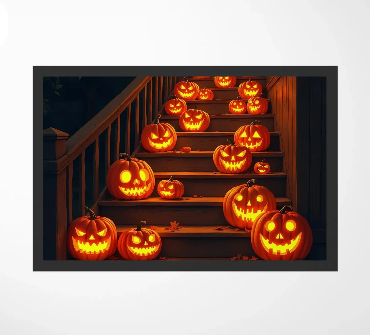 Halloween_zucche sulle scale_2 zerbino da Fantasie & Mystikwelten by LK