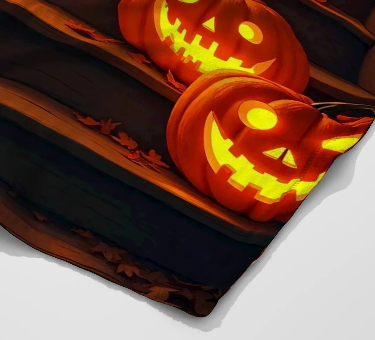 Halloween_zucche sulle scale_2 coperta in pile da Fantasie & Mystikwelten by LK