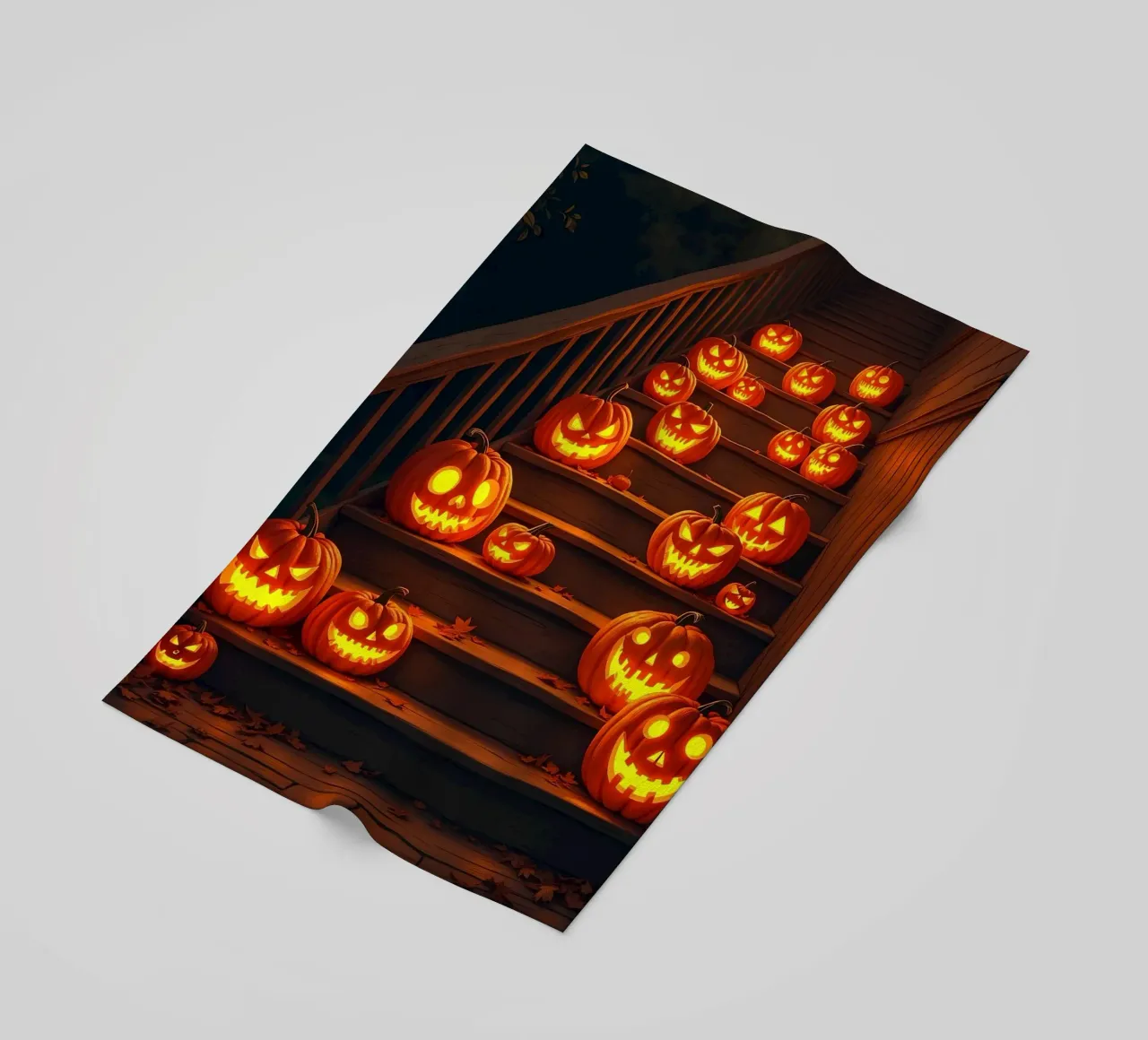 Halloween_zucche sulle scale_2 telo mare da Fantasie & Mystikwelten by LK