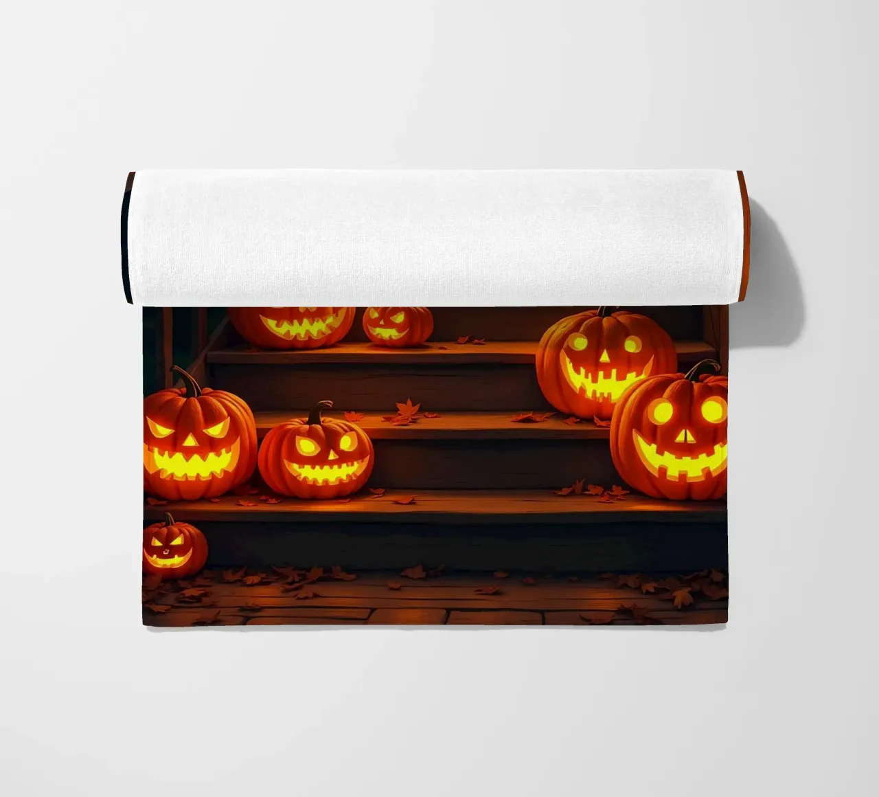 Halloween_zucche sulle scale_2 telo mare da Fantasie & Mystikwelten by LK