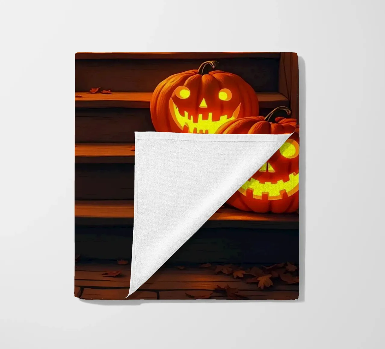 Halloween_zucche sulle scale_2 telo mare da Fantasie & Mystikwelten by LK