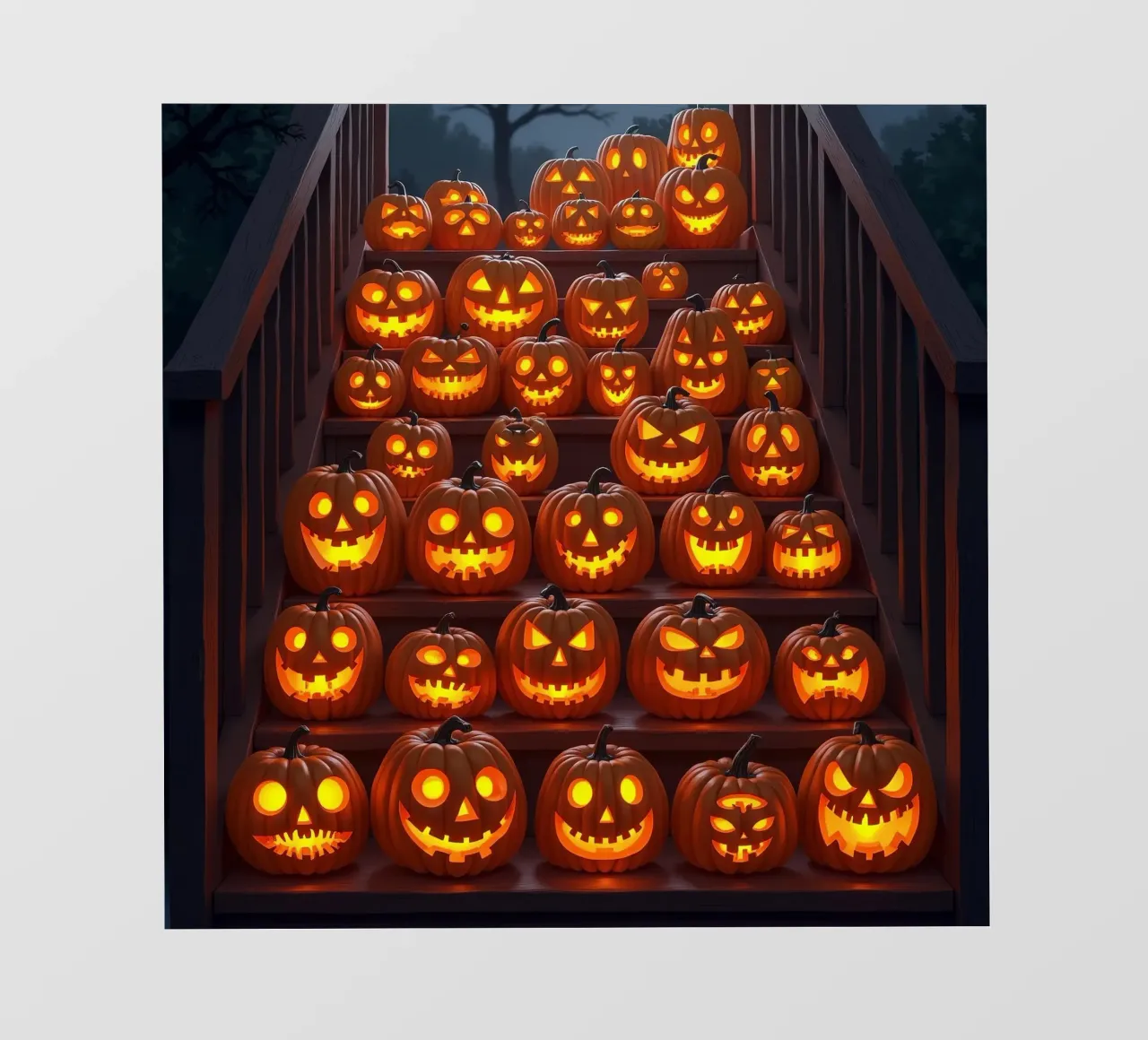 Halloween_zucche sulle scale_3 pellicola backlit da Fantasie & Mystikwelten by LK