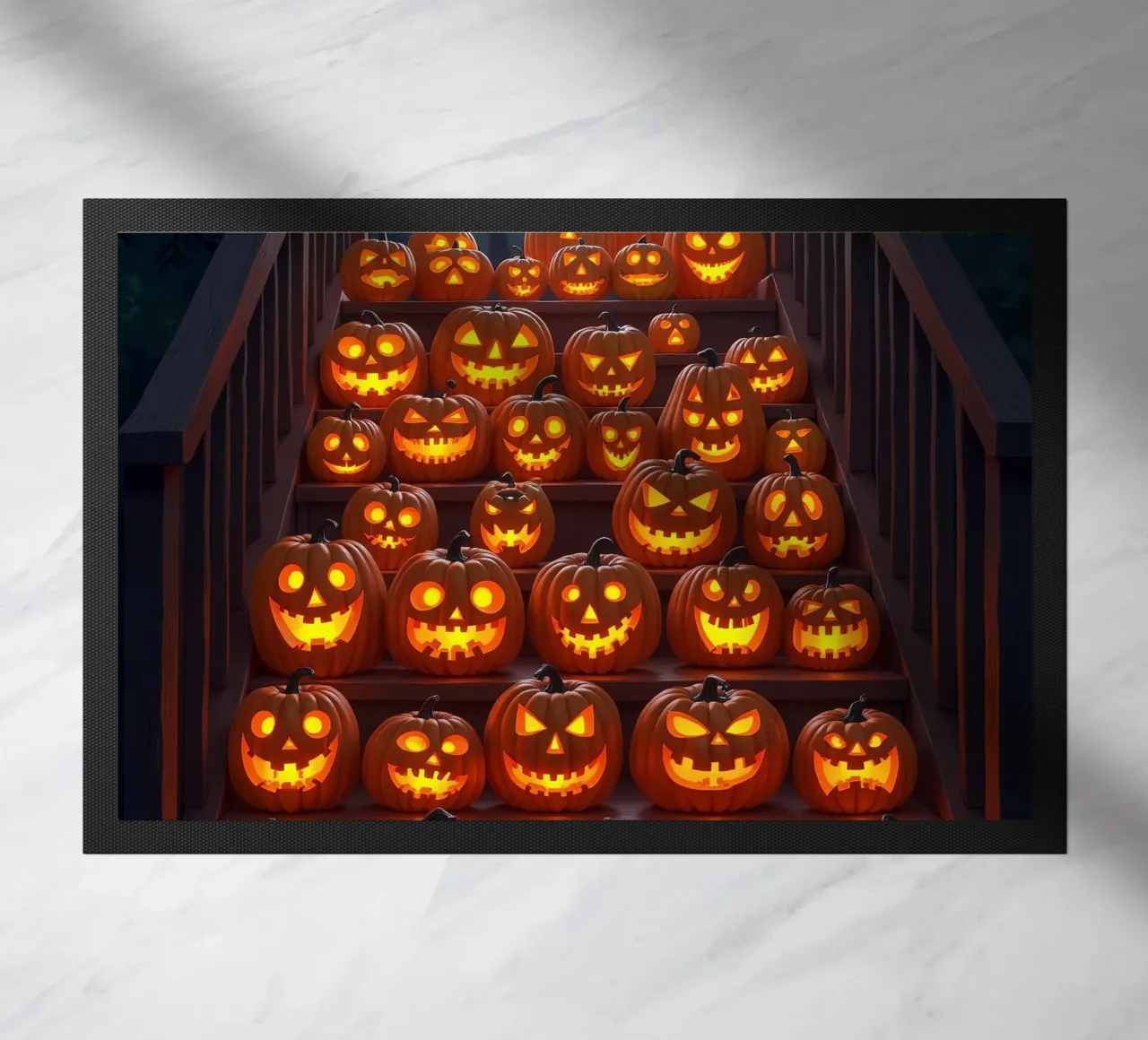 Halloween_zucche sulle scale_3 zerbino da Fantasie & Mystikwelten by LK