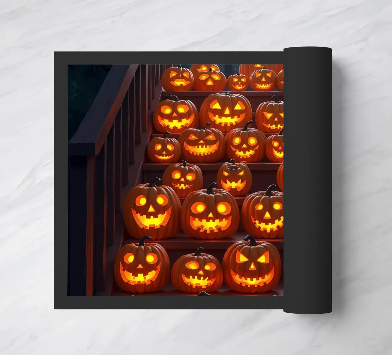 Halloween_zucche sulle scale_3 zerbino da Fantasie & Mystikwelten by LK