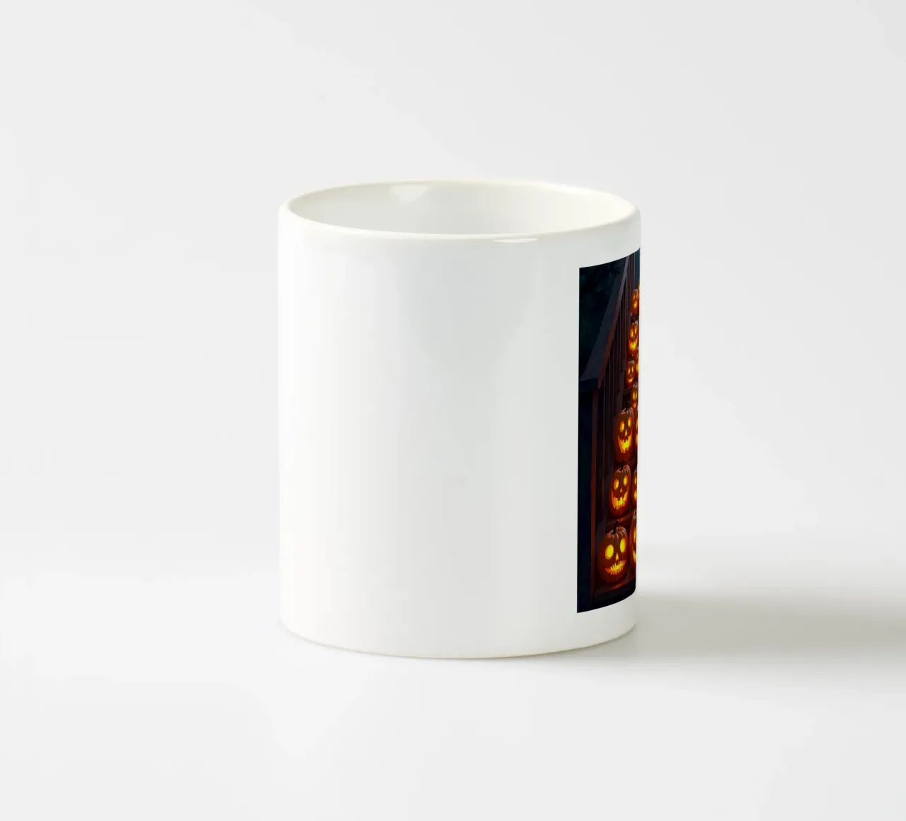 Halloween_zucche sulle scale_3 tazza in ceramica da Fantasie & Mystikwelten by LK