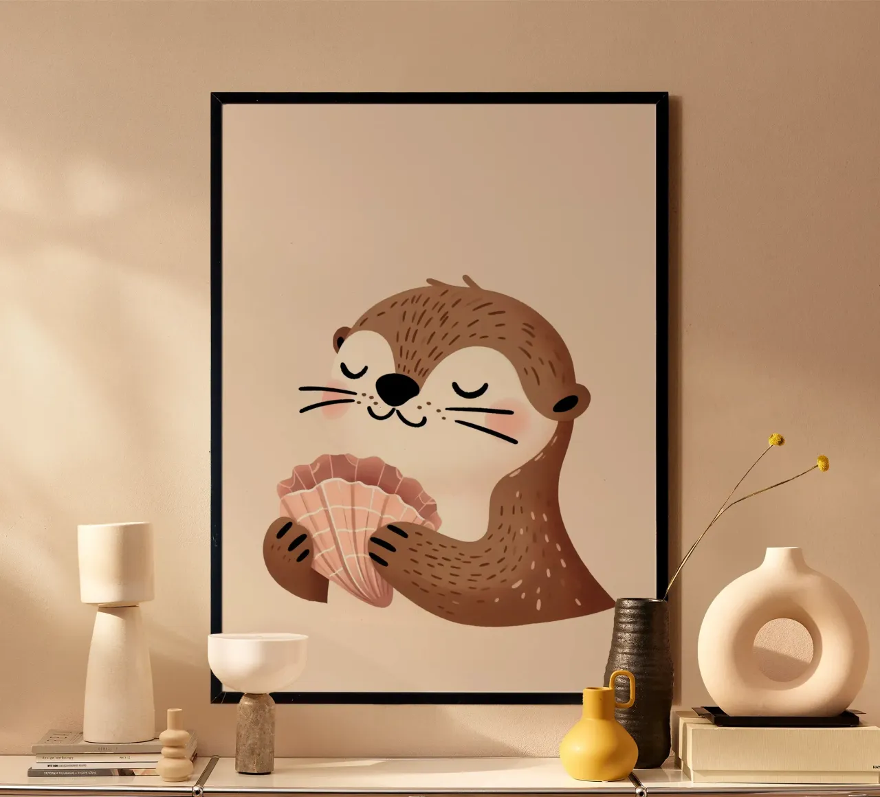 Stampa di una simpatica lontra, arte da parete per la cameretta, stampa per bambini poster da Little Lola