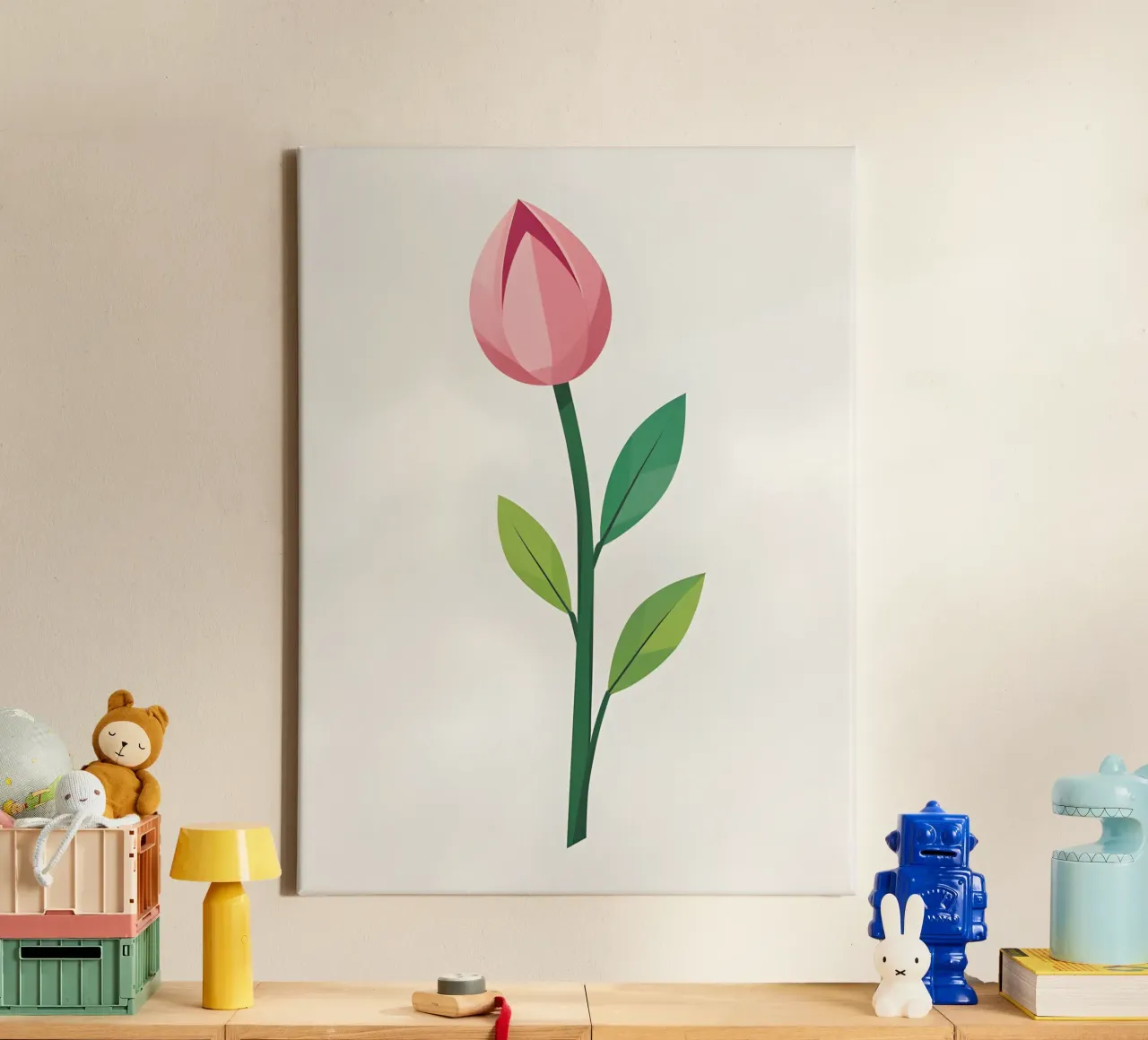 Spring Bud canvas with Floater frame by The Green Room