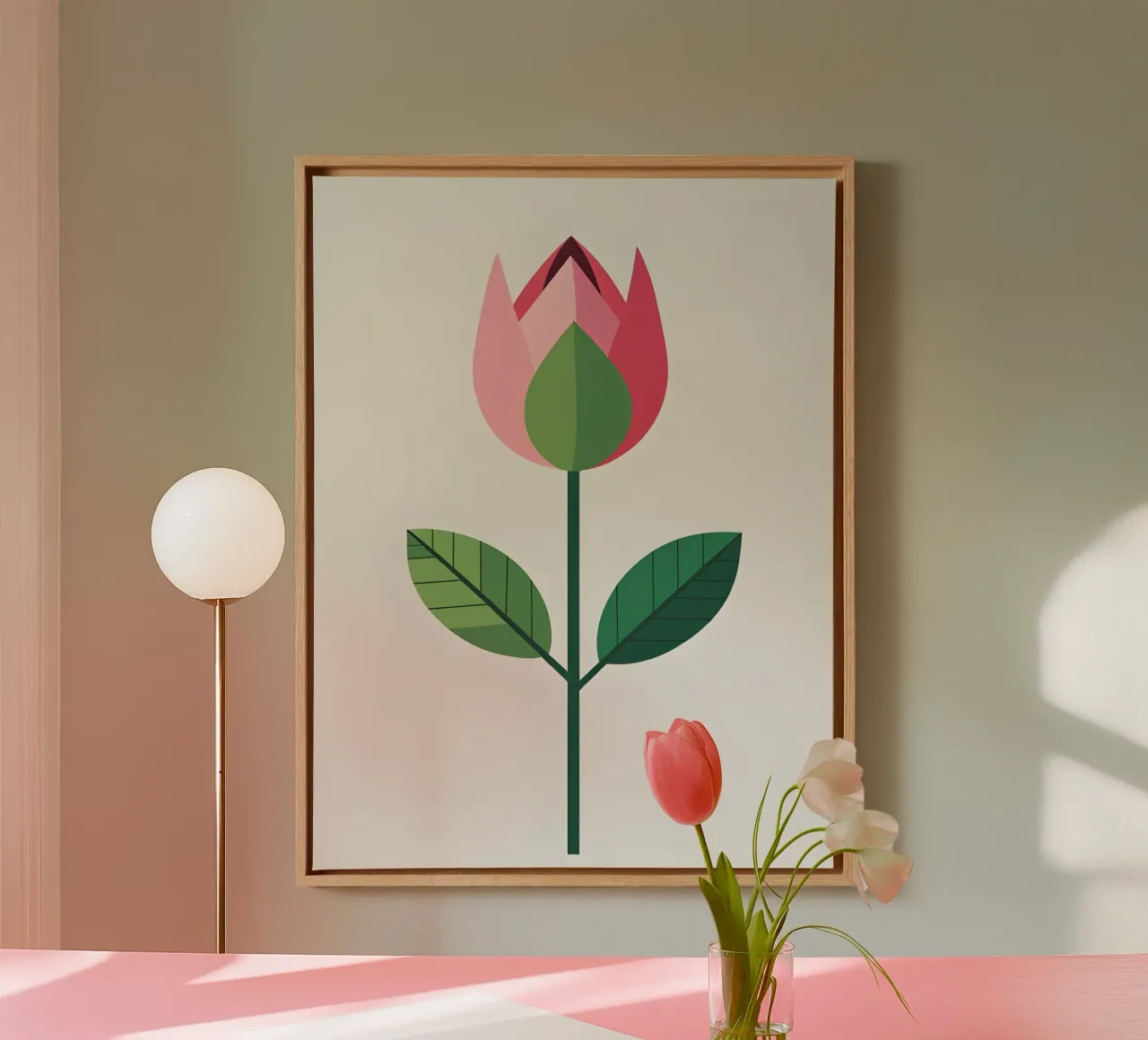 Spring Bud canvas with Floater frame by The Green Room