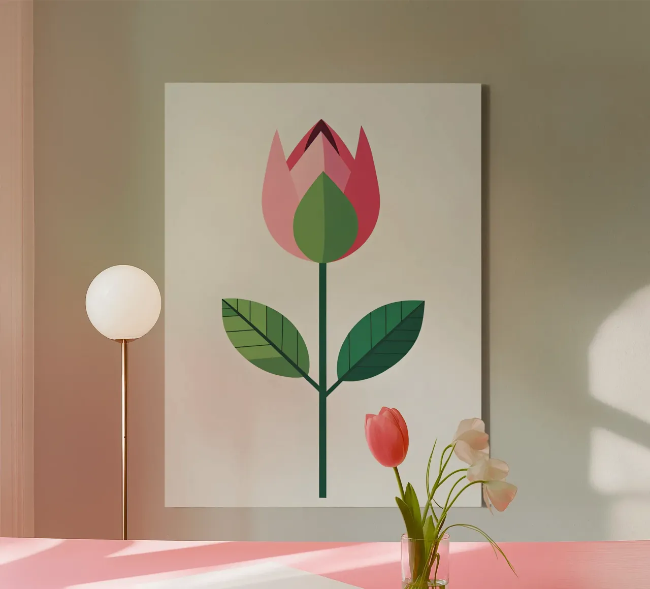 Spring Bud canvas with Floater frame by The Green Room