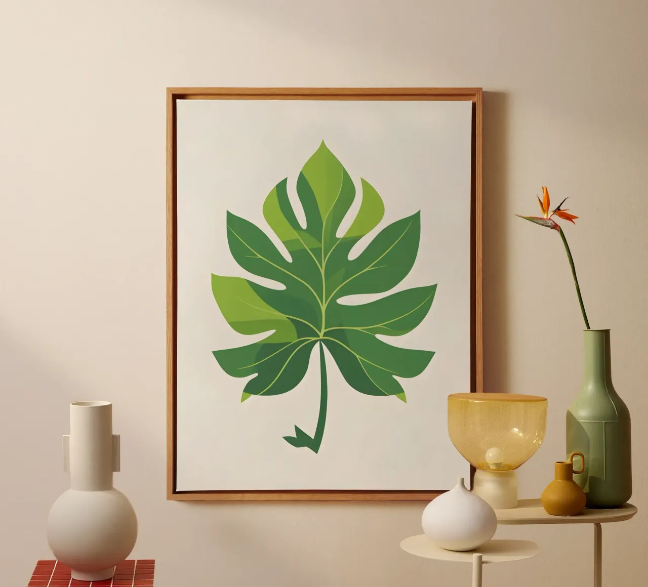 Summer Leaf canvas with Floater frame by The Green Room