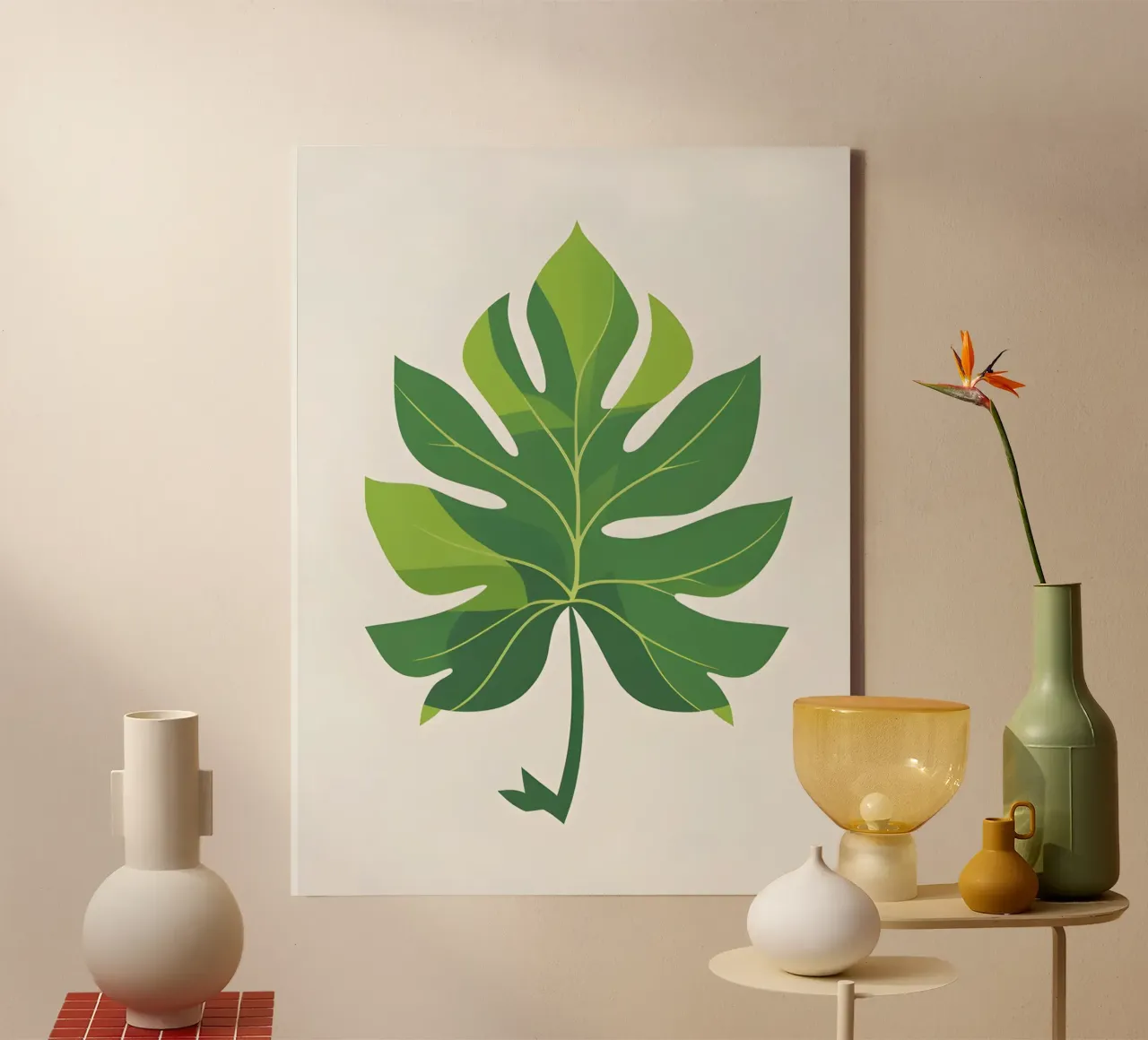 Summer Leaf canvas with Floater frame by The Green Room