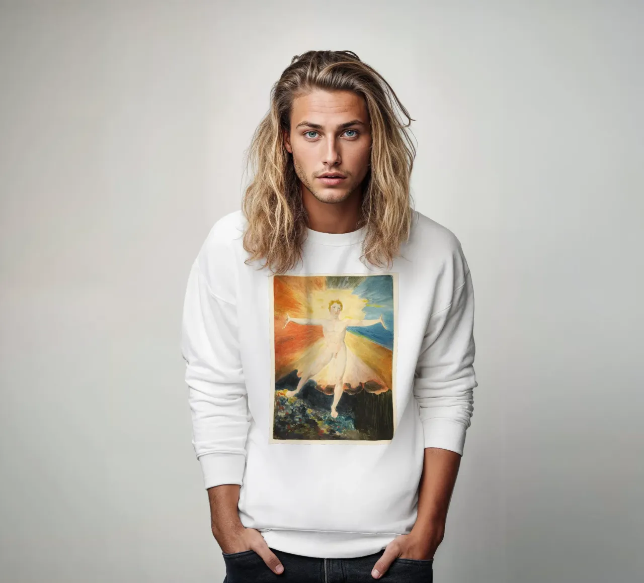 Albion – William Blake sweatshirt by Venus Art