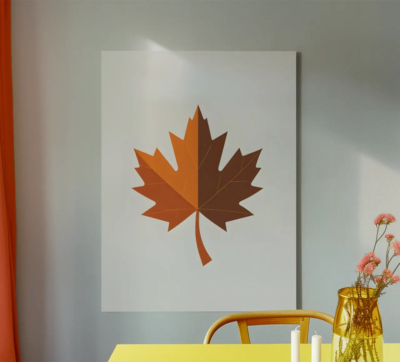 Feuille d'érable d'automne toile avec Caisse américaine de The Green Room
