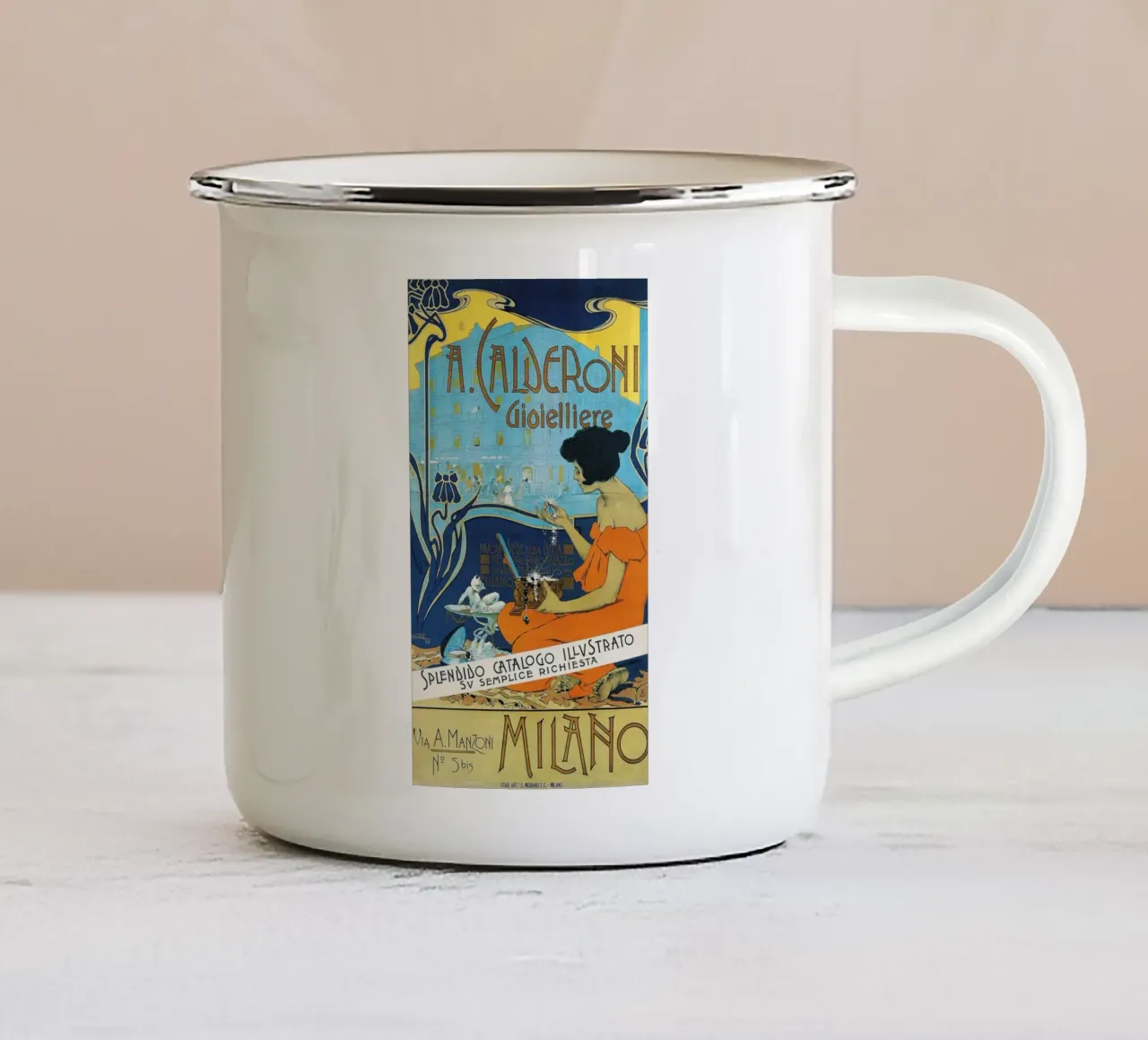 A. Calderoni Gioielliere – Adolf Hohenstein tazza in smalto da Venus Art