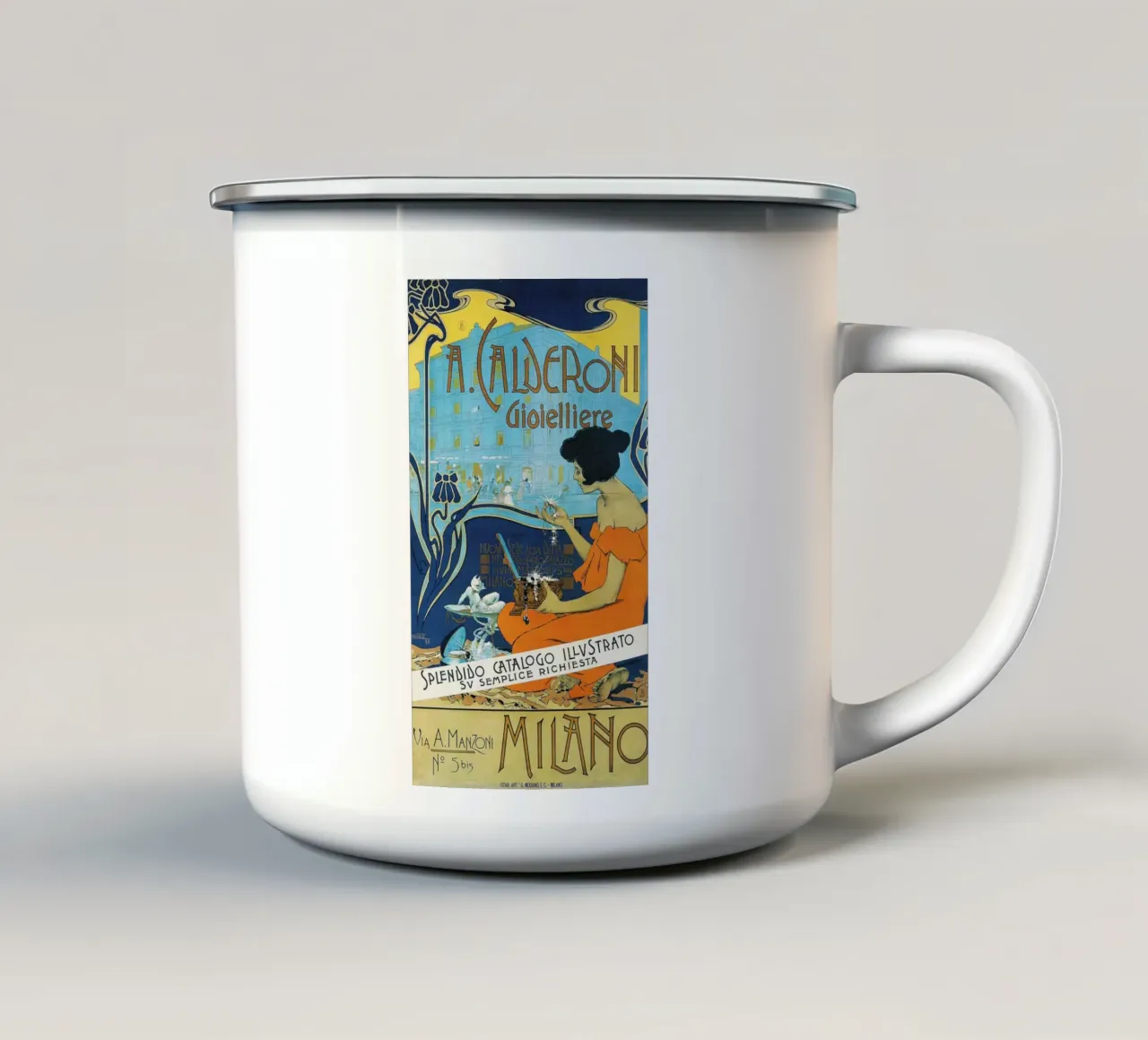 A. Calderoni Gioielliere – Adolf Hohenstein tazza in smalto da Venus Art