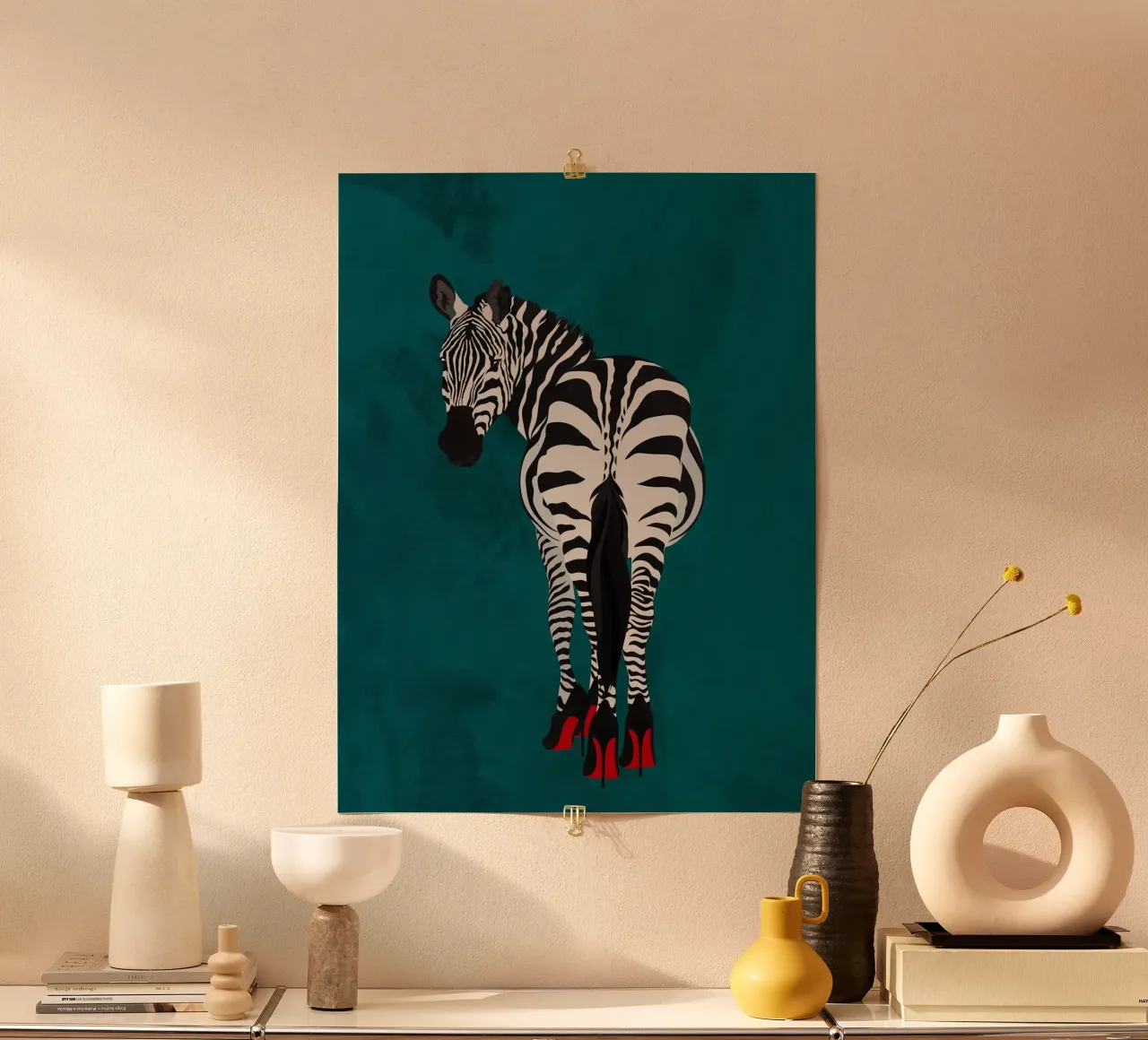 Zebra louboutin turquiose poster da SarahManovski