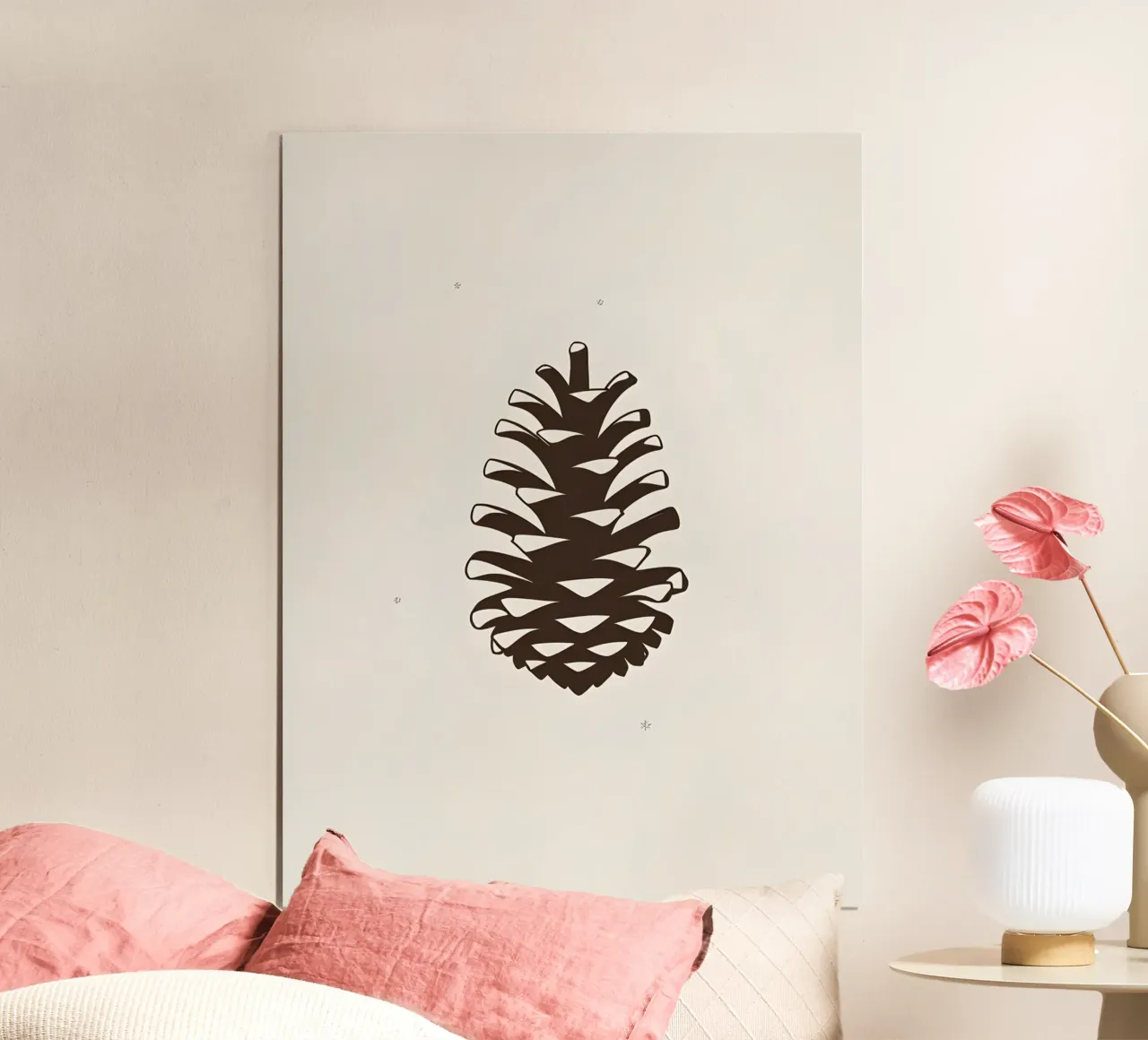 Pigna invernale poster con telaio in legno da The Green Room