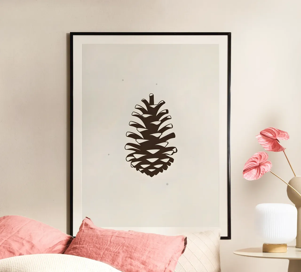 Pigna invernale poster con telaio in legno da The Green Room