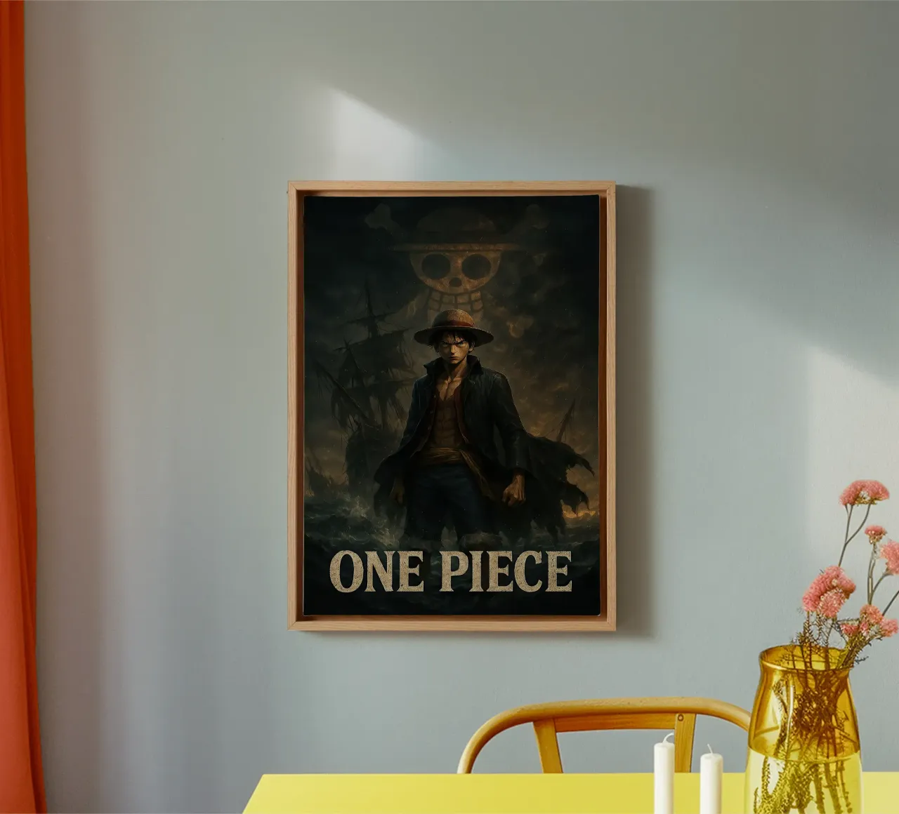 ONE PIECE canvas met Baklijst van posterindo