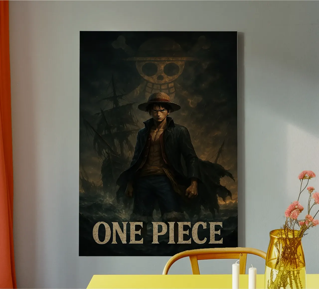 ONE PIECE canvas met Baklijst van posterindo