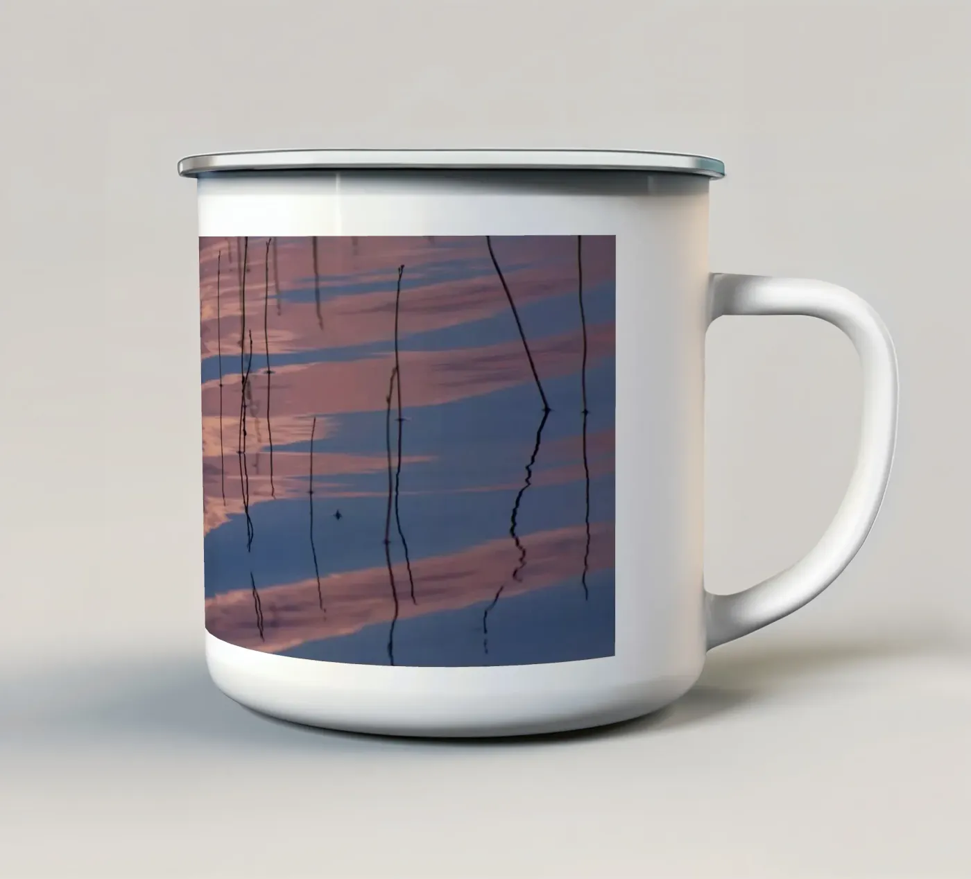Clouds reflections enamel mug by Carol Maia
