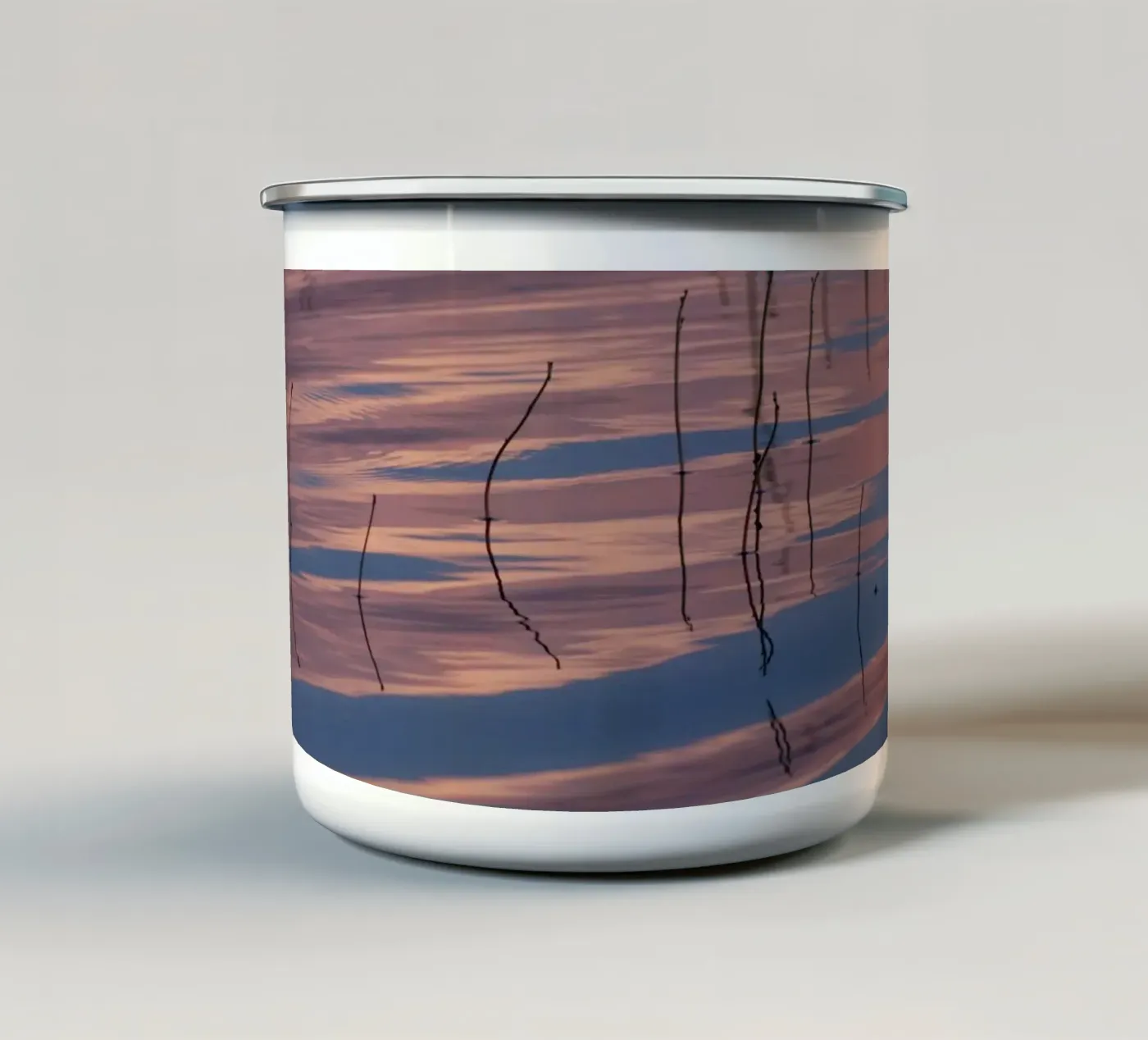 Clouds reflections enamel mug by Carol Maia