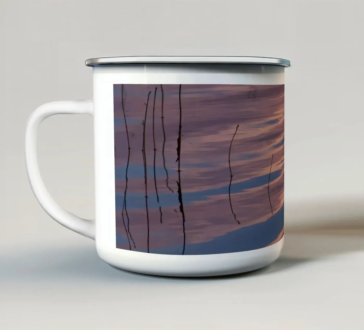 Clouds reflections enamel mug by Carol Maia