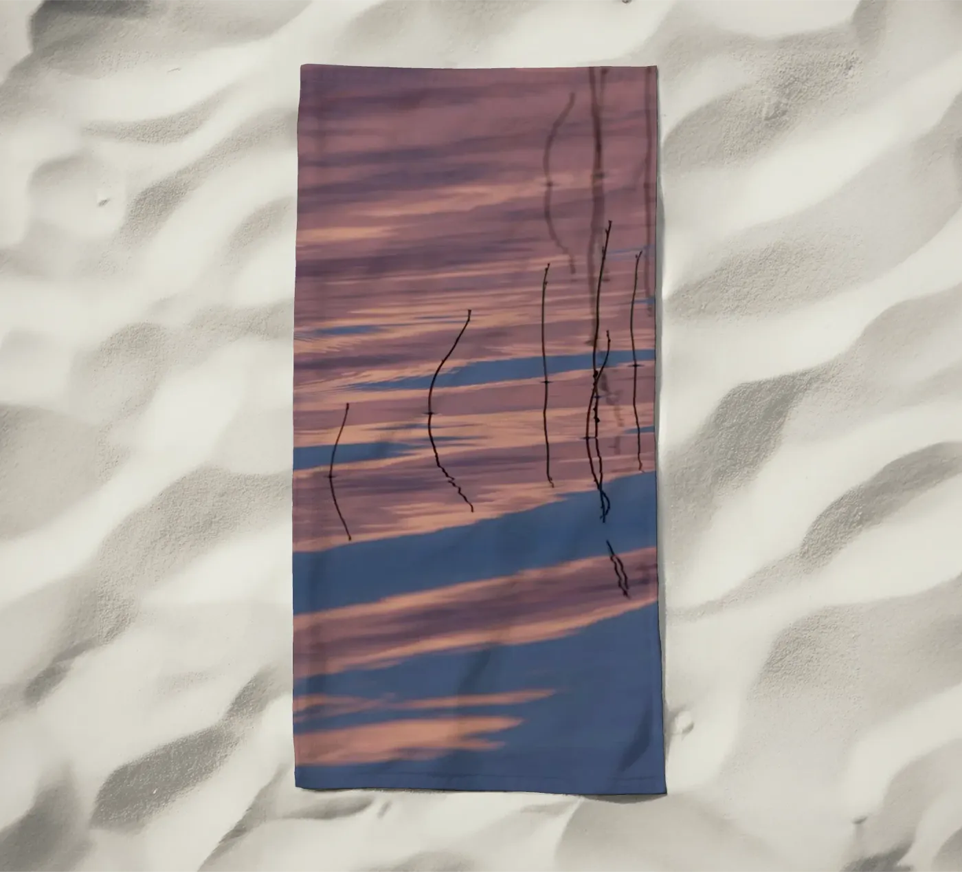 Clouds reflections beach towel by Carol Maia