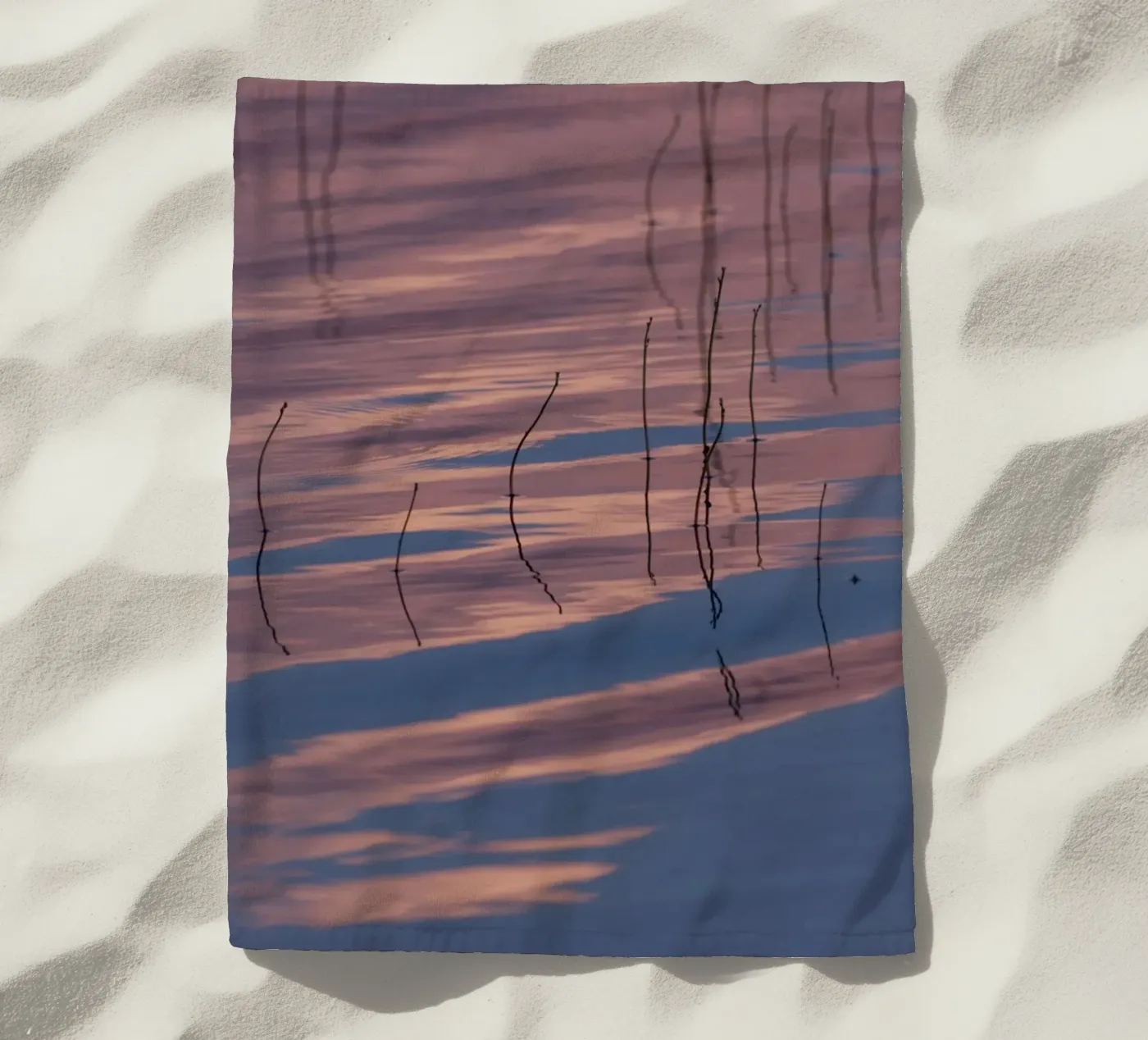 Clouds reflections beach towel by Carol Maia
