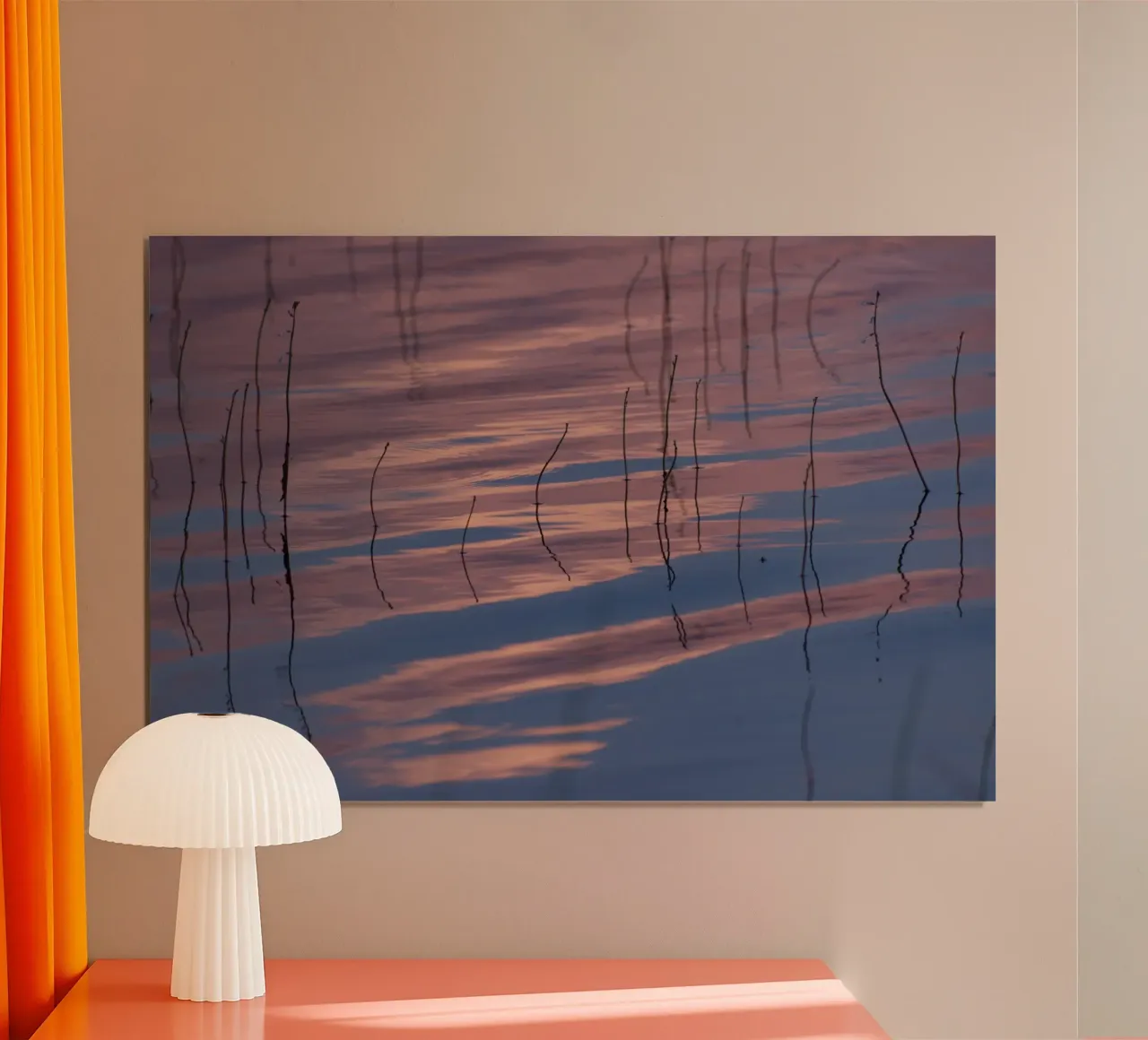 Clouds reflections poster con telaio in legno da Carol Maia