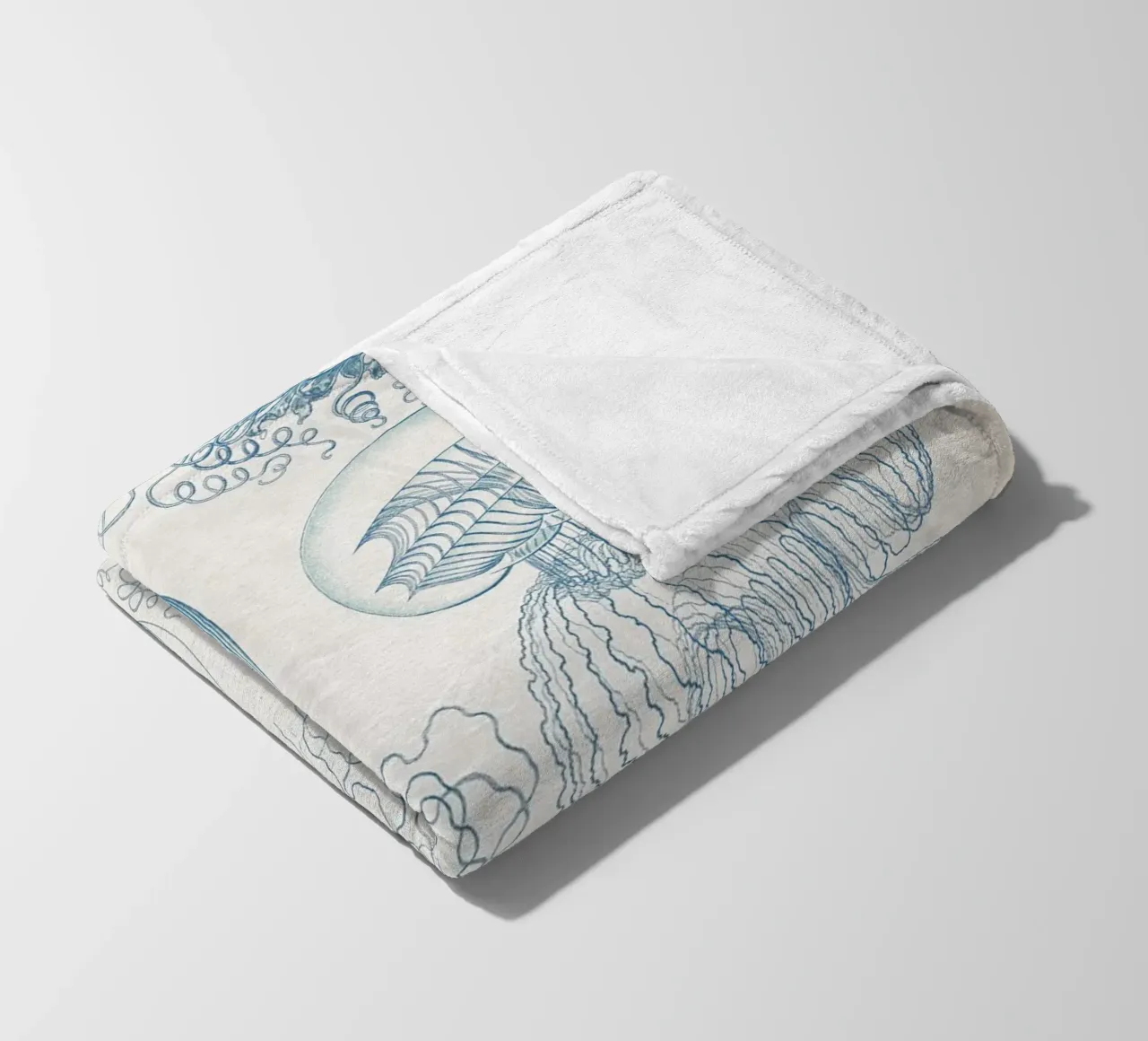 Vintage Haeckel 6 Tafel 36 Faltenquallen fleece blanket by Vintage Print Collection