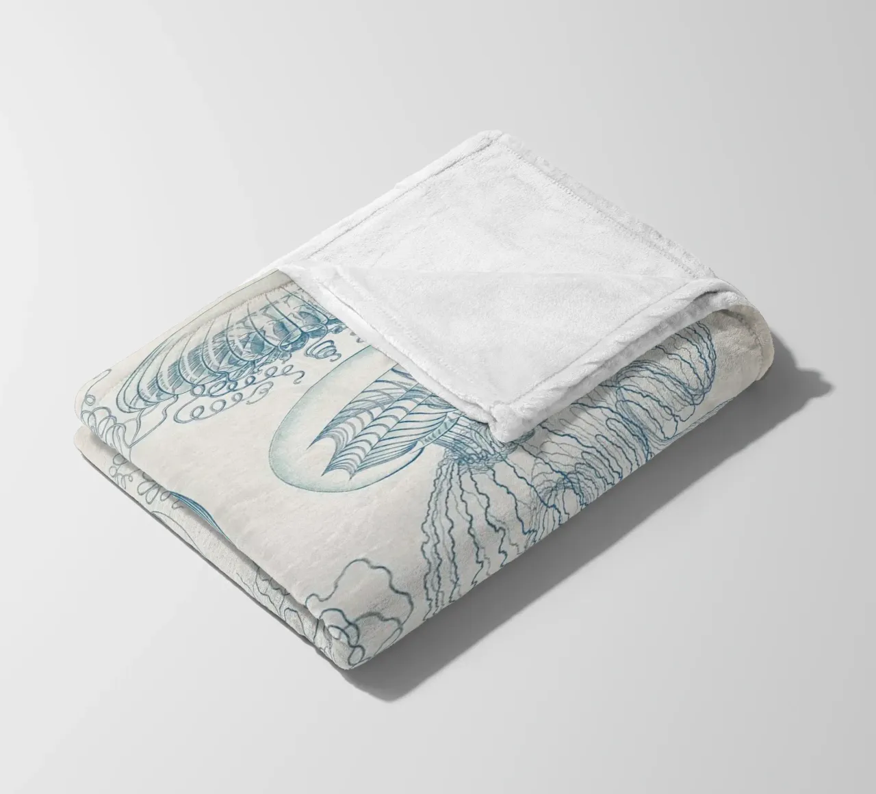 Vintage Haeckel 6 Tafel 36 Faltenquallen fleece blanket by Vintage Print Collection